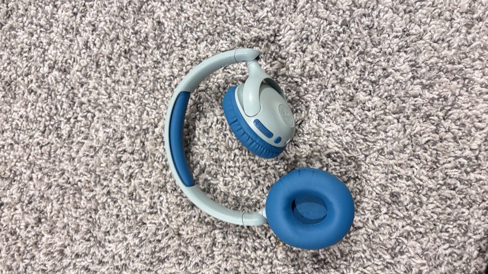 JLab JBuddies Blue/Gray On-Ear Headphones Bluetooth 3.5mm Built-In Mic