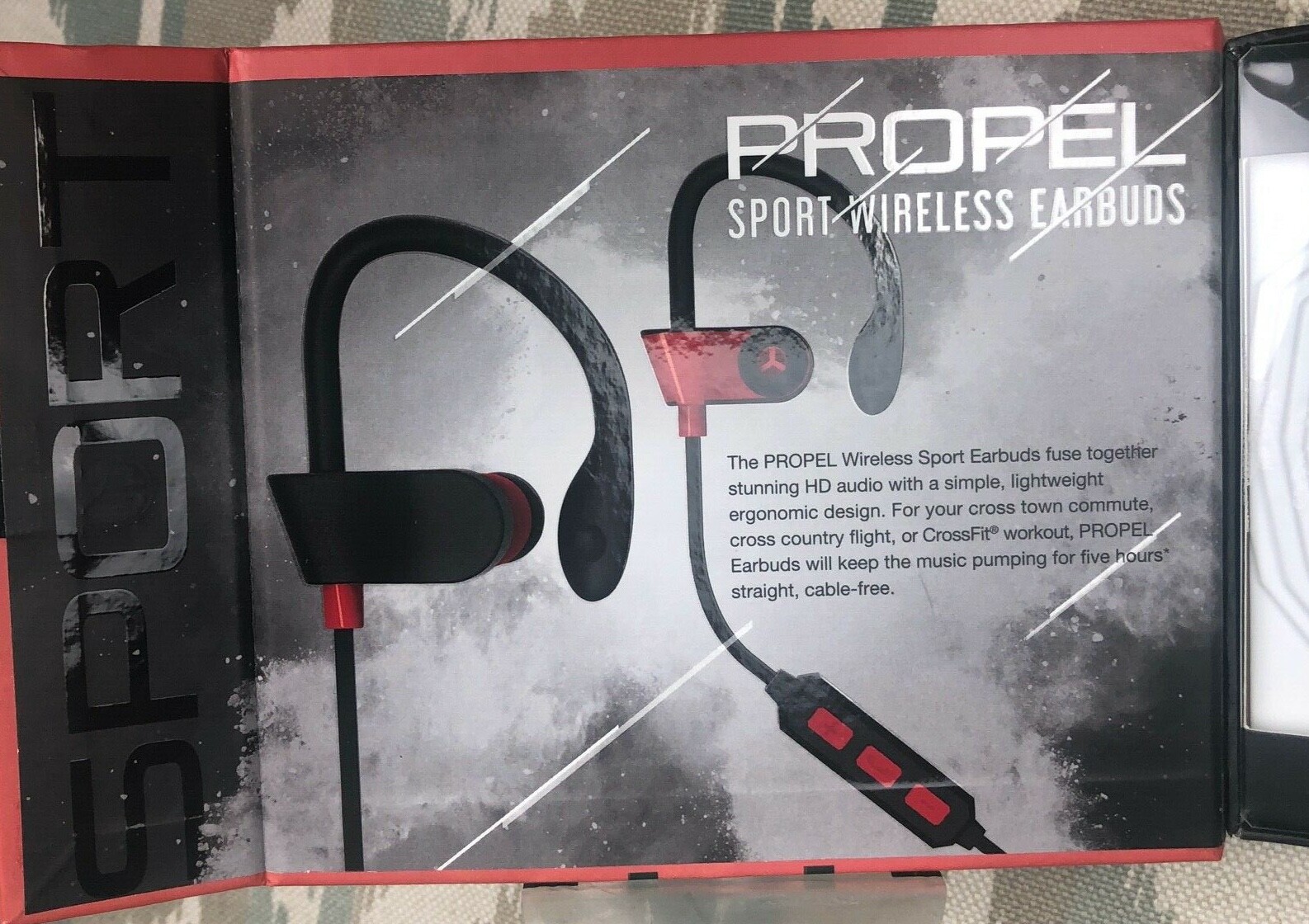 Merkury Innovations Propel Sport Bluetooth 4.2 Wireless Earbuds Black and Red