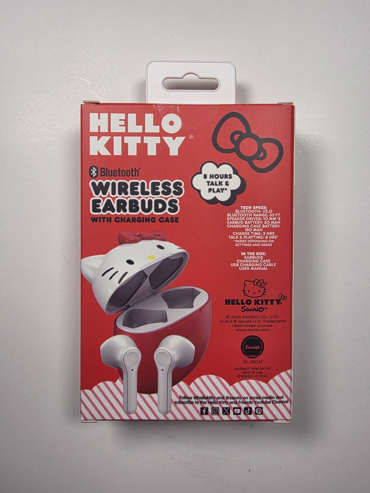 New in Box Sanrio Hello Kitty Bluetooth Wireless Earbuds with Charging Case