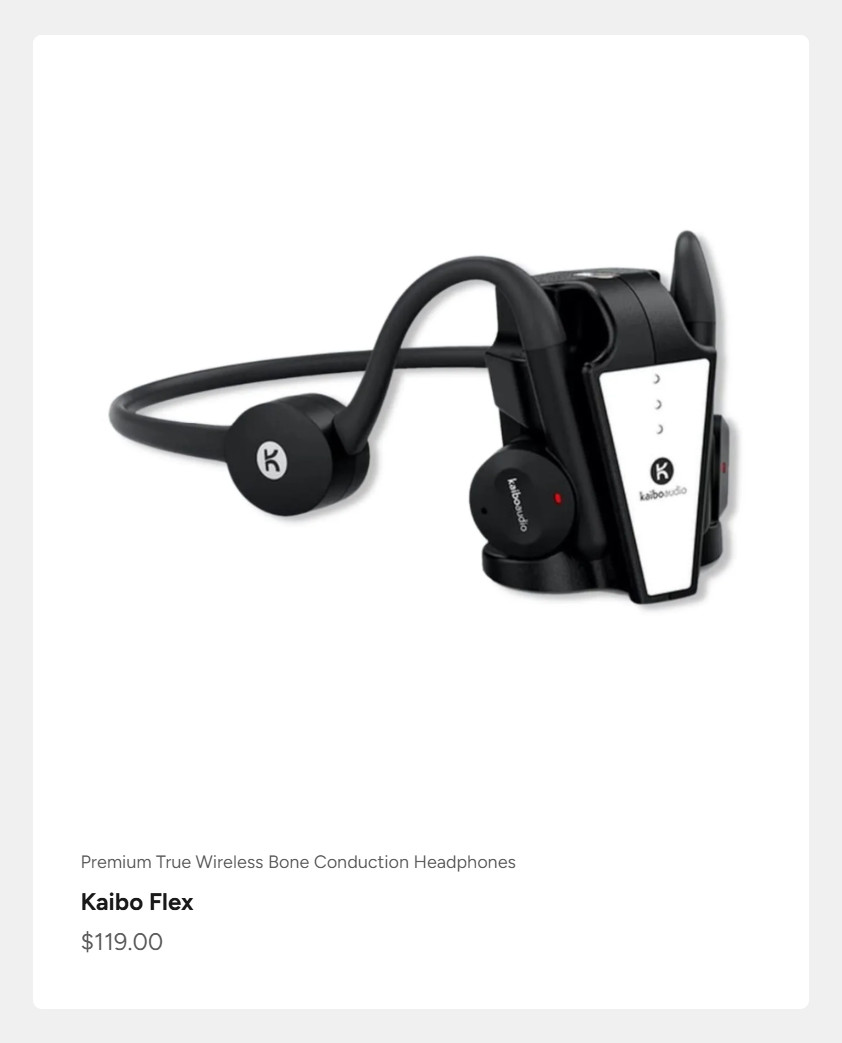 Kaibo Flex Bone Conduction Midnight Black Headphones- Sealed NIB