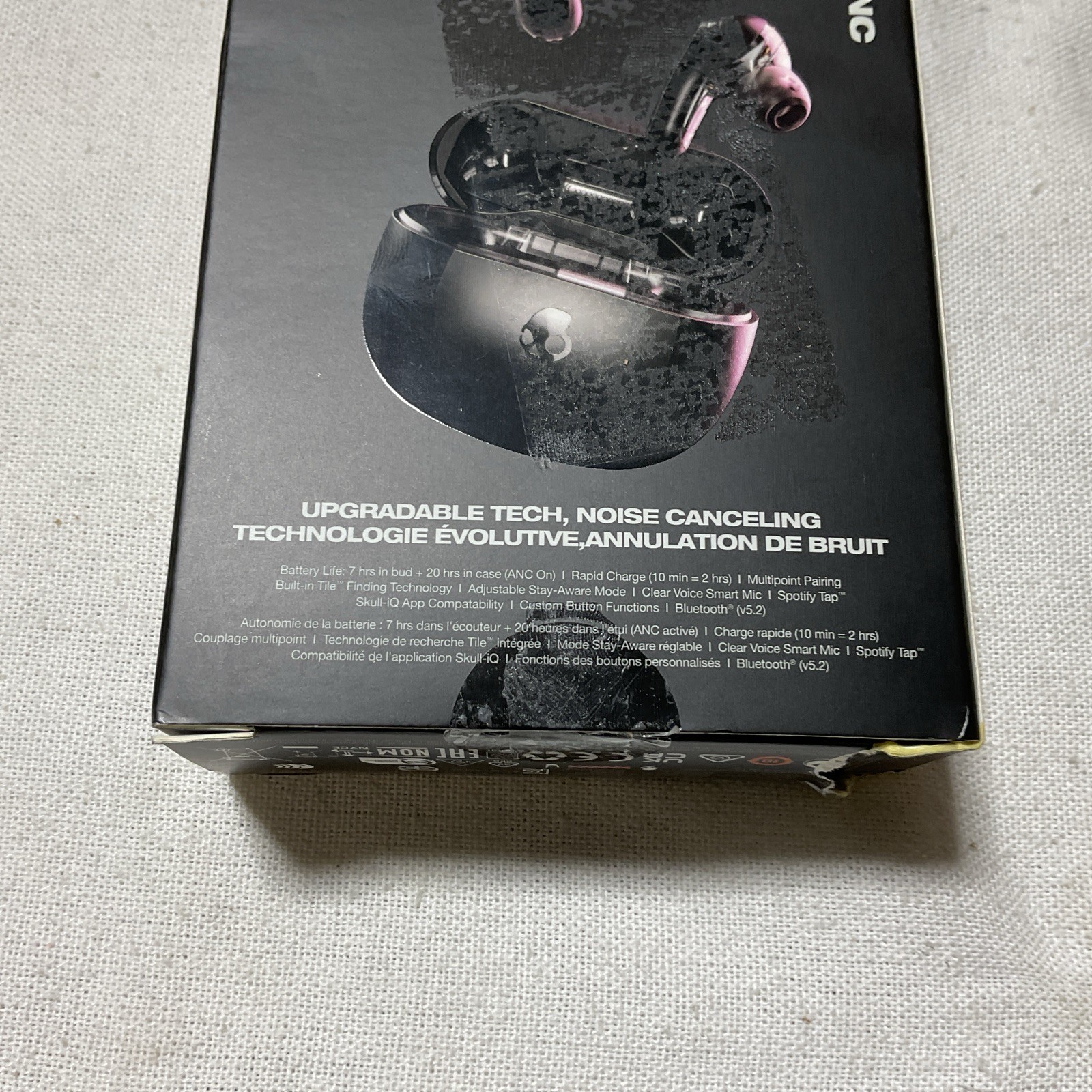 Skullcandy Rail ANC XT Wireless In-Ear Earbuds True Black Noise Canceling NEW A2