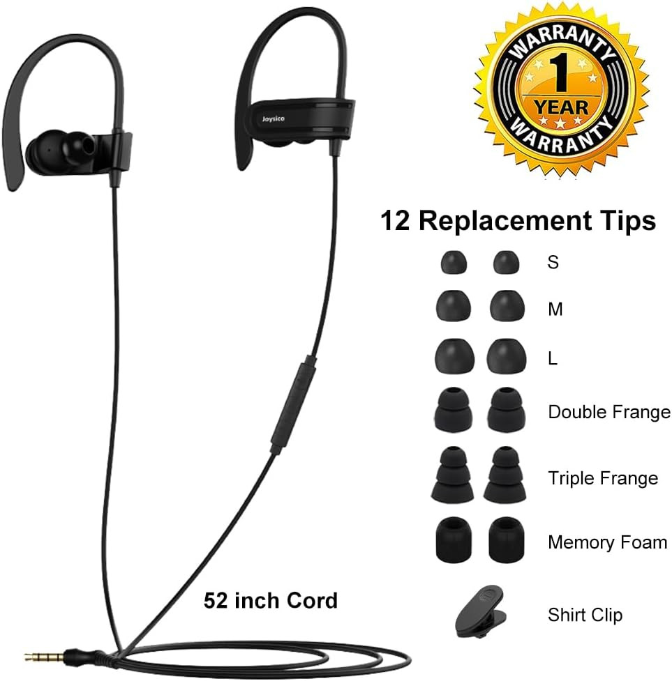 Wired over the Ear Earbuds with Microphone Volume Control Ear Hook and Case, Swe