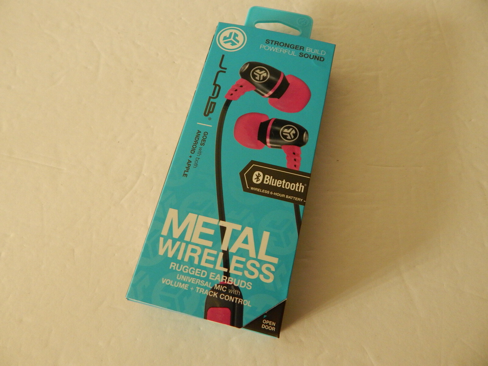 Jlab Audio Metal Bluetooth Wireless Rugged Earbuds with Mic Black/Pink New
