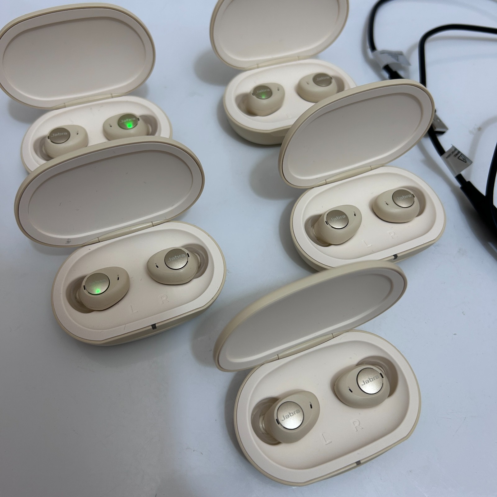 Lot of 5 Jabra Enhance Plus Wireless Earbuds FOR PARTS / SOLD AS-IS READ DESCR