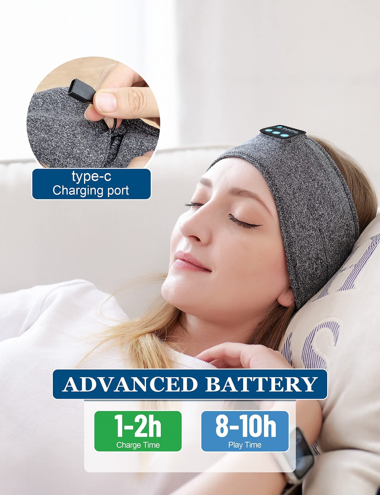 Sleep Headphones, Wireless Sleep Earbuds, Headphone for Sleeping Bluetooth He…