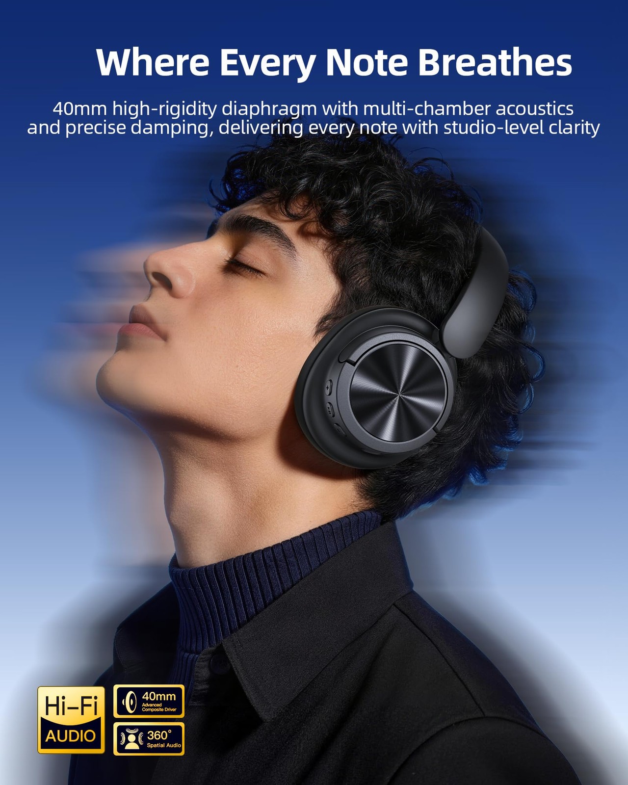 Headphones Hybrid ANC 120H Playtime Bluetooth 6.0 6 ENC Over Ear Black