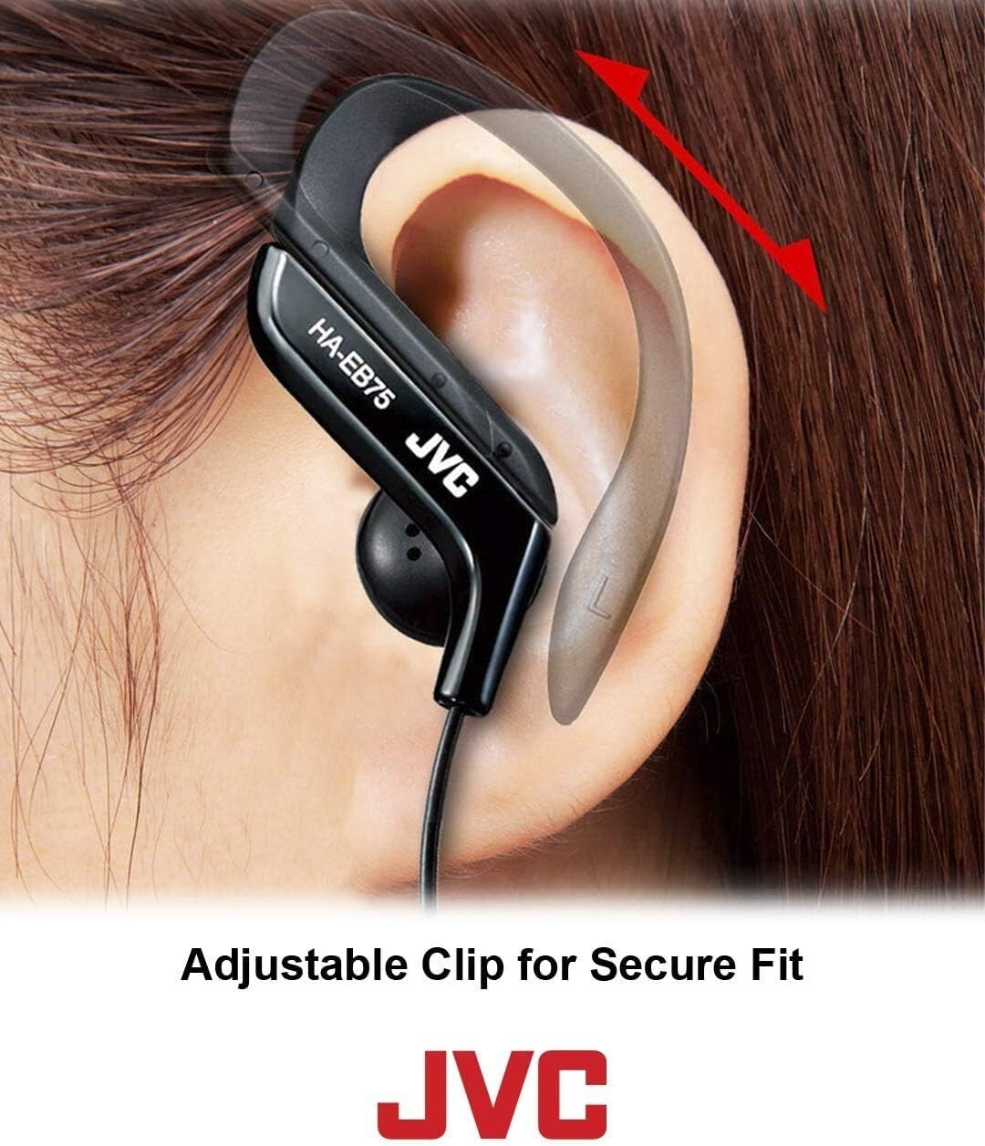 JVC Ear-Clip Earbuds (red) Lightweight and Comfortable Ear Clip jvc HAEB75R USA
