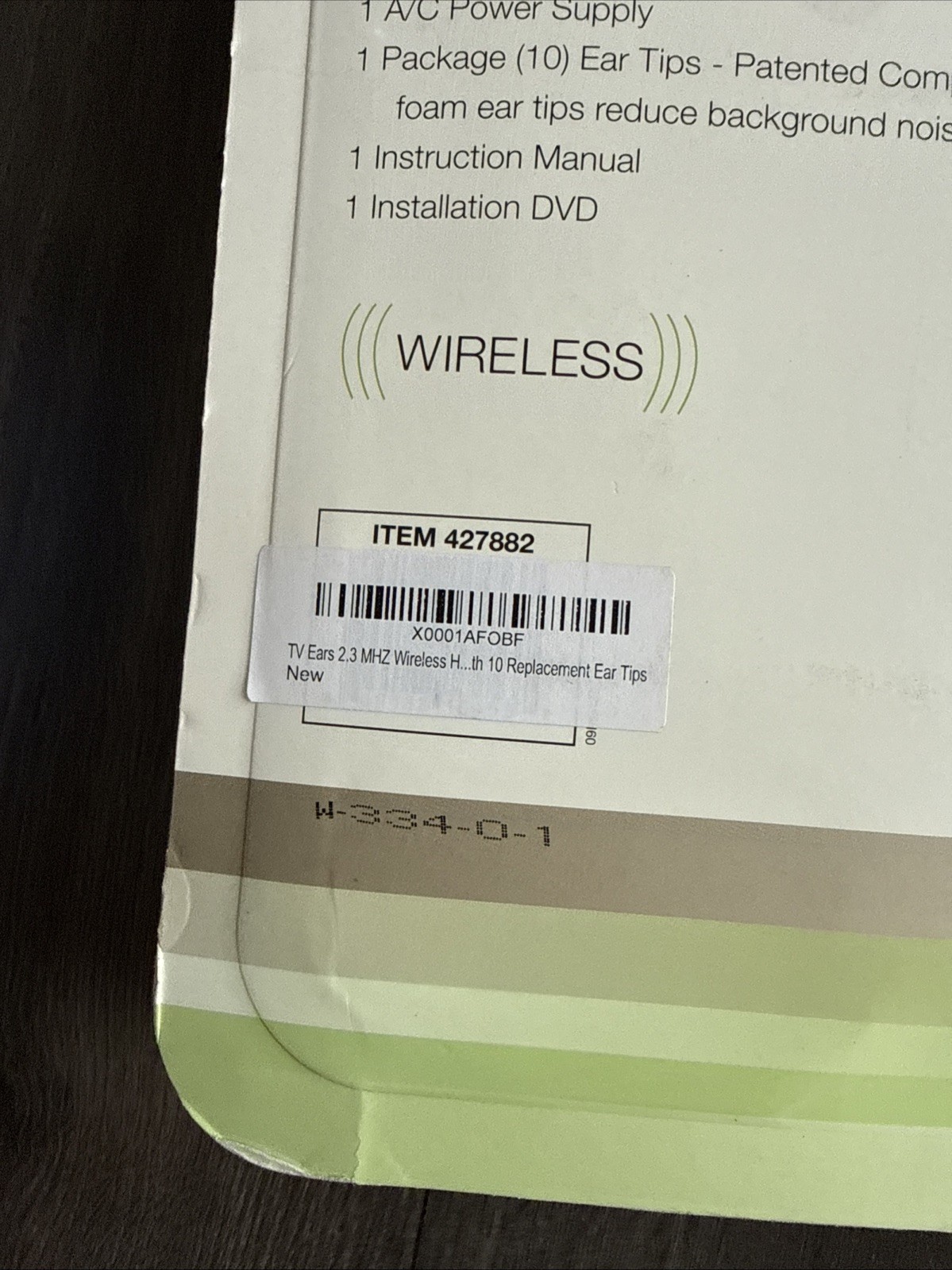 TV Ears Noise Reduction wireless TV Headset ,sealed w 10 replacement ear tip