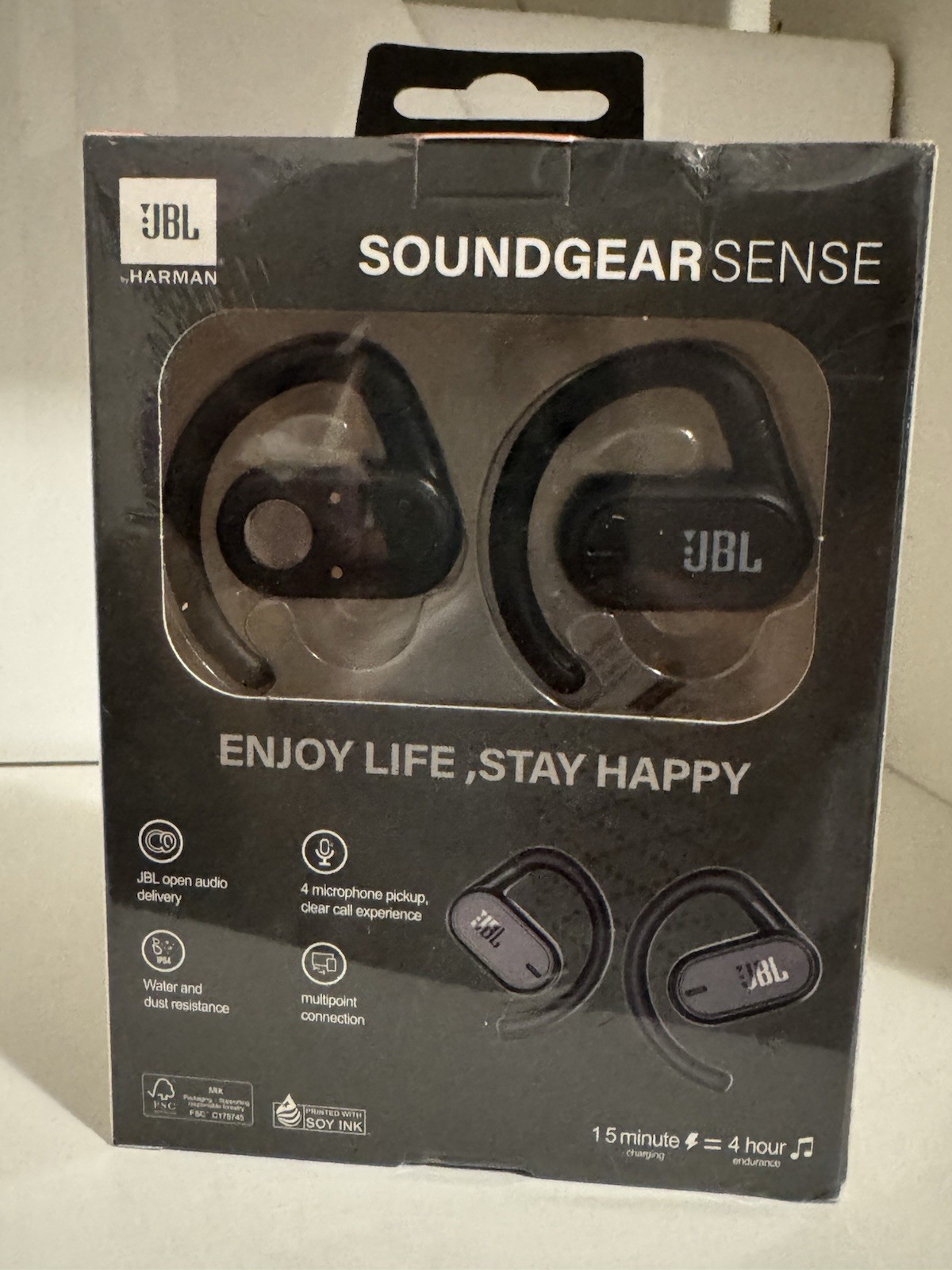 JBL Soundgear Sense Open-Ear Ear-Hook Bluetooth Headphones Multipoint Black