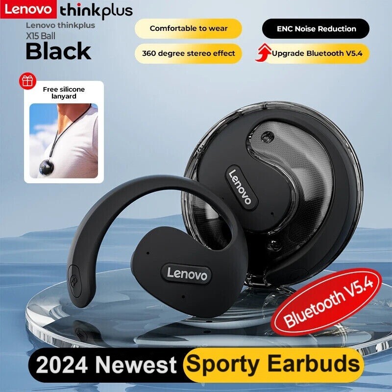 Lenovo X15 Pro 2024 Newest AeroWave Elite Sporty Style Bluetooth Hi-Fi Earbuds