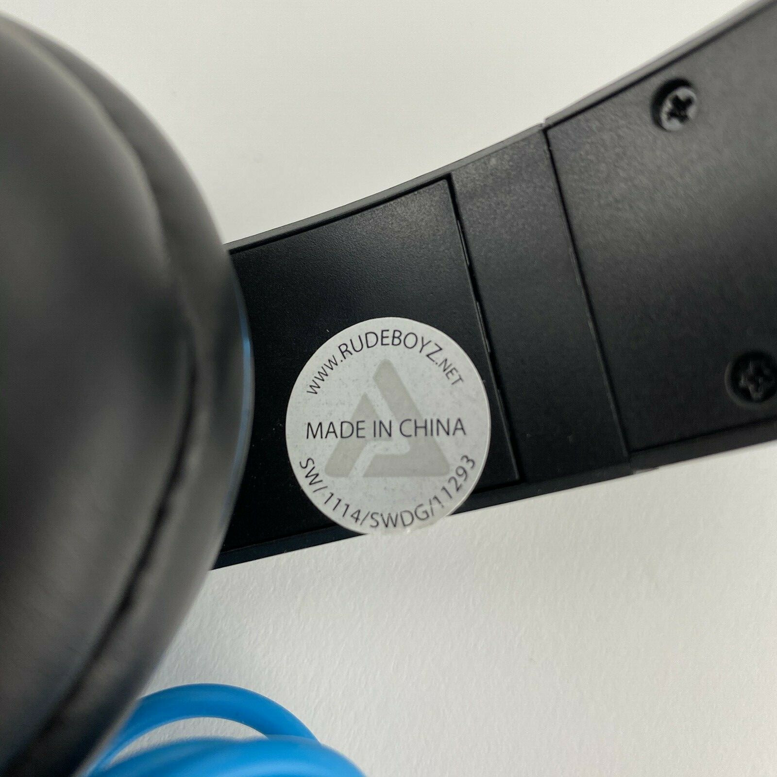 Rudeboyz Headphones RB Black Blue Audio Ear Cup Made In China Free Shipping