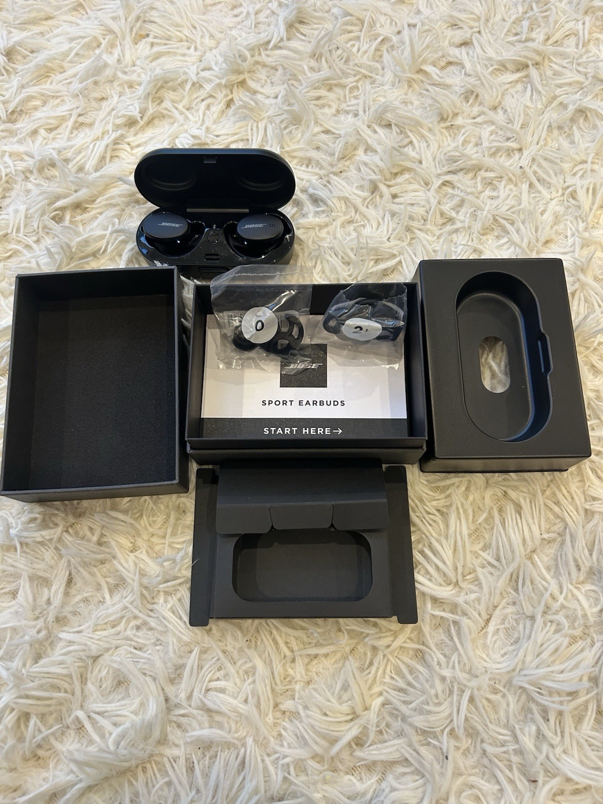 Bose Sports Earbuds Black, Wireless Bluetooth with Charging Case