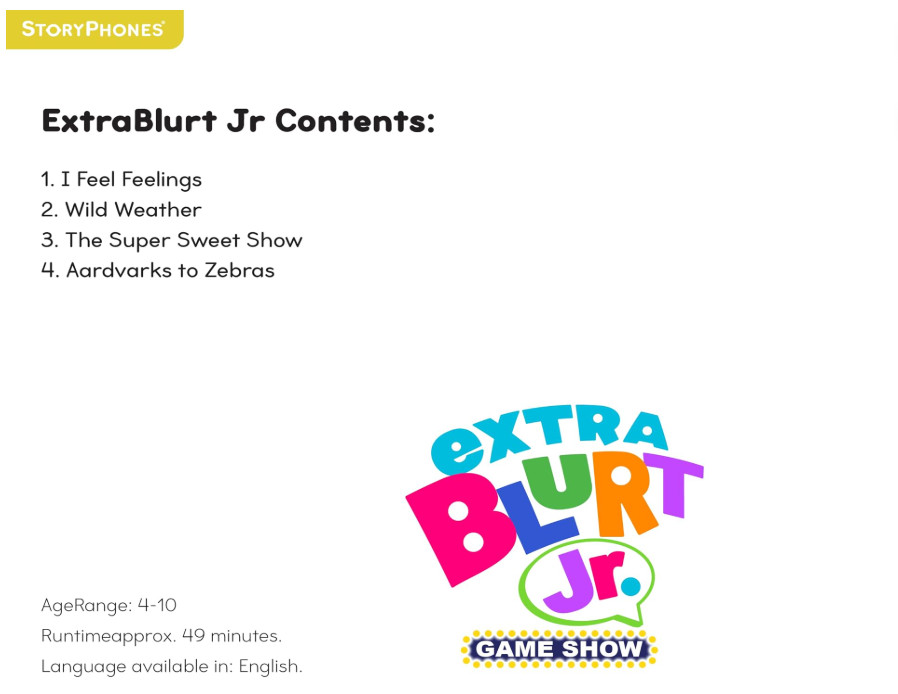 StoryShield for StoryPhones Pinna Original Extra Blurt Jr. Game Show
