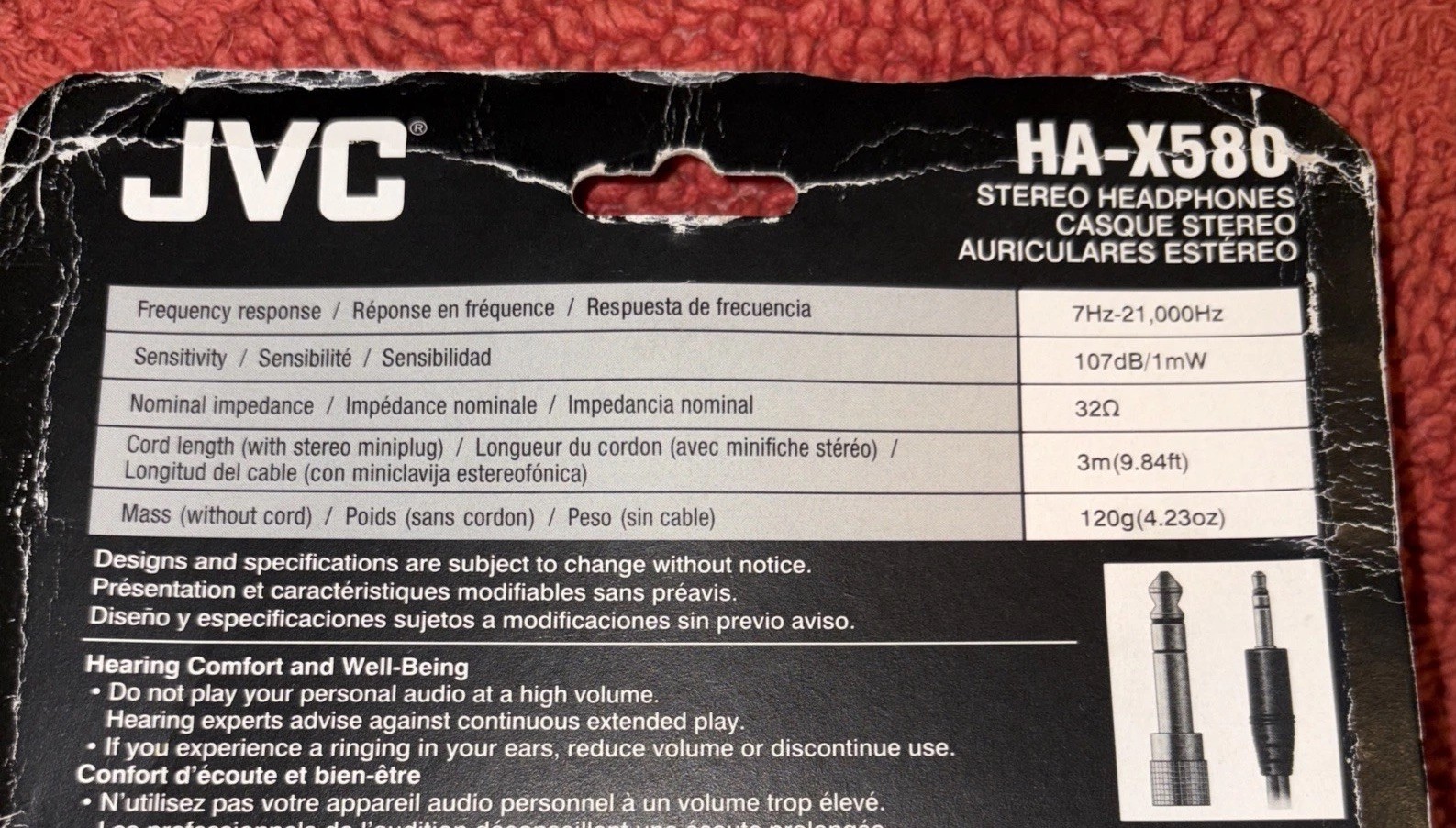 JVC HA-X580 DJ Style Deep Bass Stereo Headphones w/ 3.5mm Jack, 107dB, 32🧲 NIB