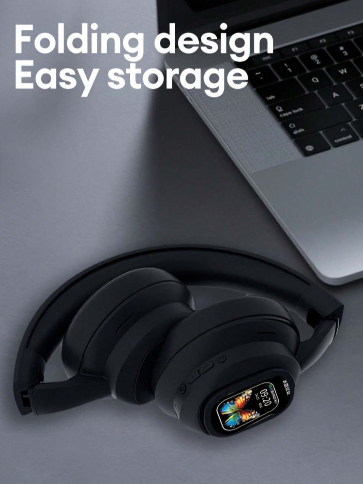 AI Translation Wireless Headphones With LCD Touch Screen 115 Languages Foldable