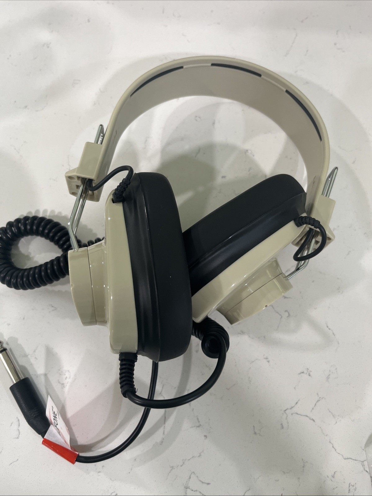 Vintage Califone 2924AV-P Mono Headphones 6’ coiled cord and 1/4″ Plug -untested