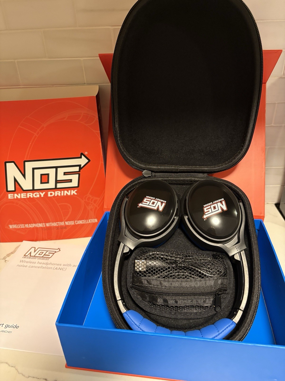 NOS Energy Drink Ltd Wireless Headphones~ Active Noise-Cancel Technology NEW!