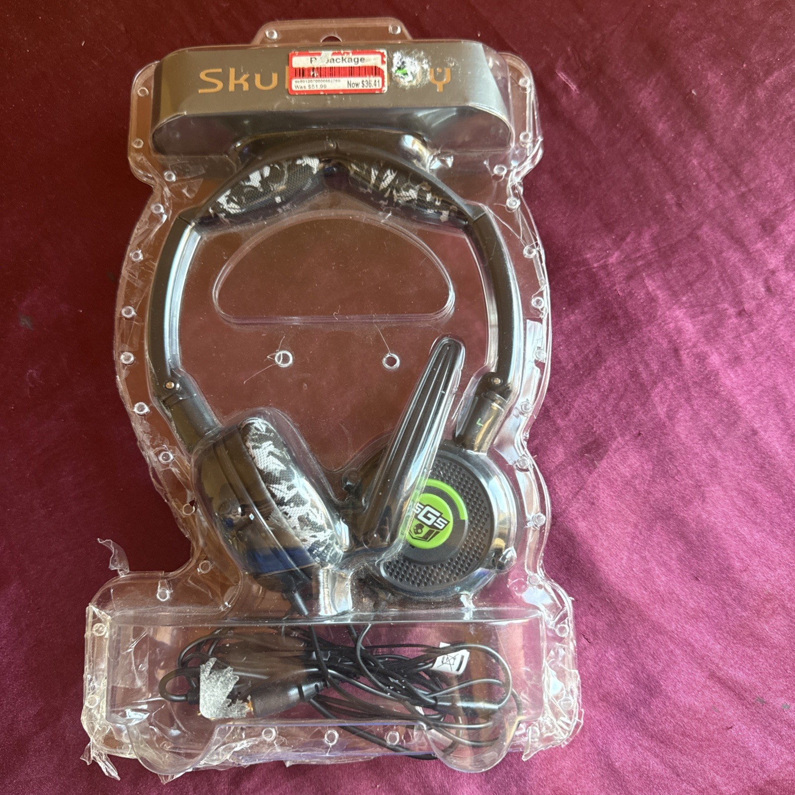 Vintage Skullcandy GI SGS Gaming Headset Green 40mm Over Ear Headphones