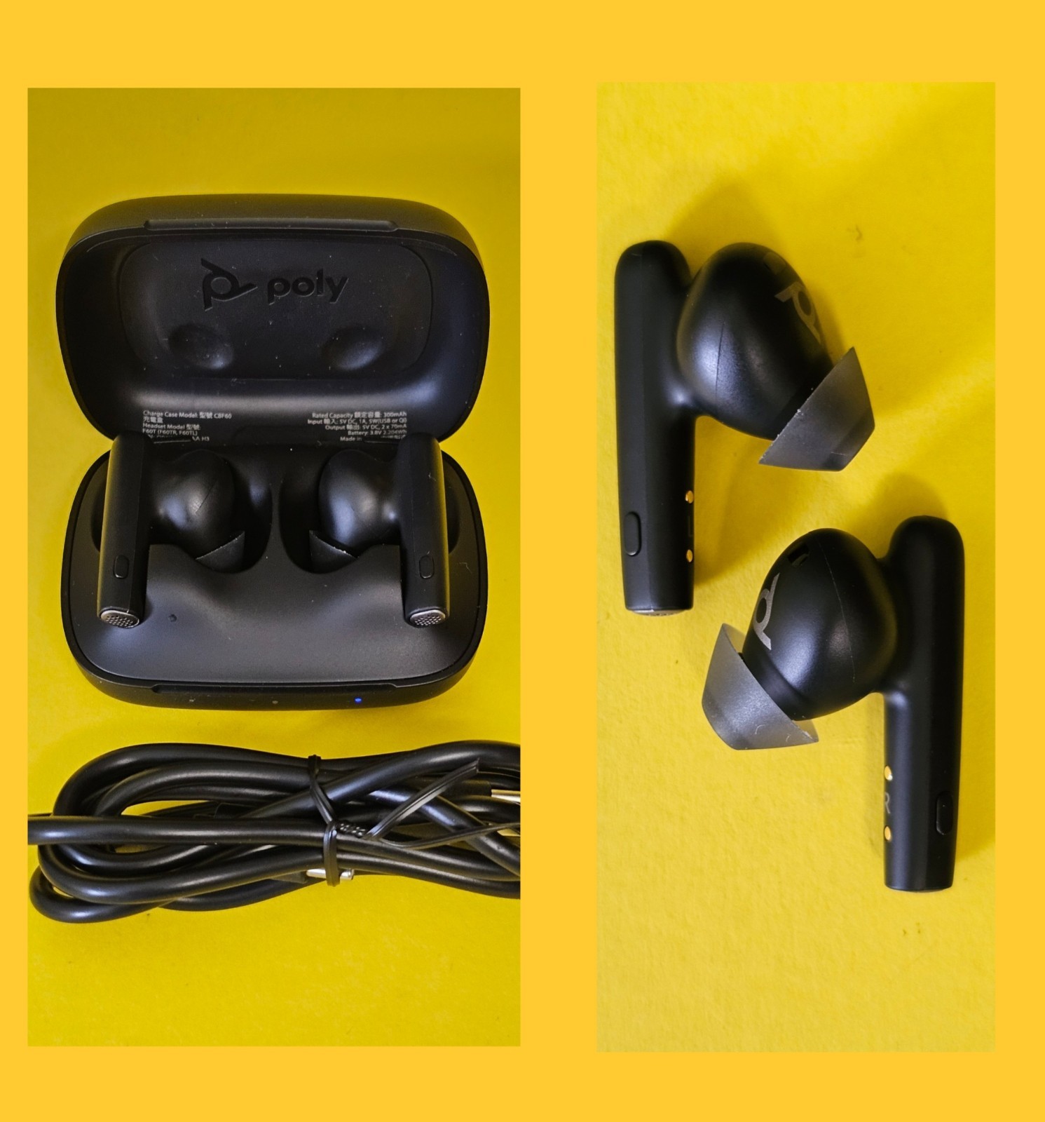 HP Poly VFree Earbuds Voyager Free 60/60+ Microsoft Teams Certified Black