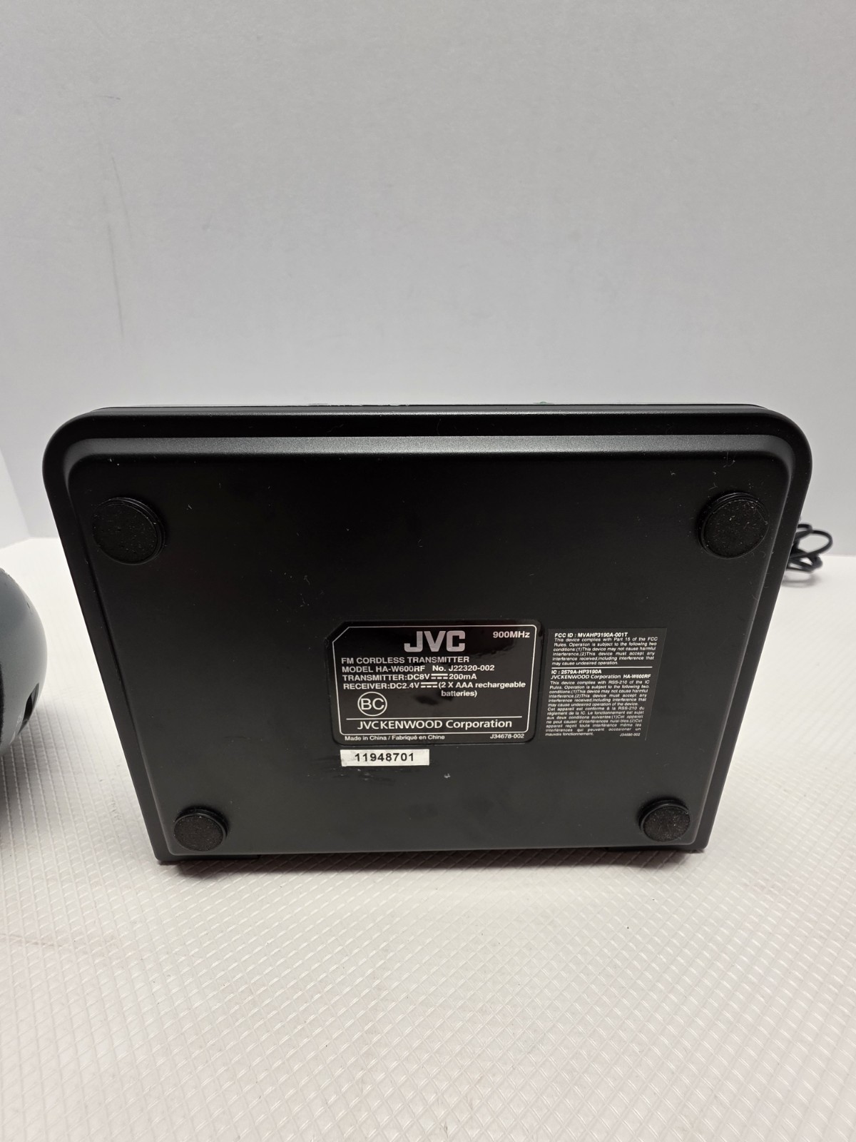 JVC KENWOOD HA-W600RF 900MHz Wireless Headphones w/ Transmitter & Power Adapter!