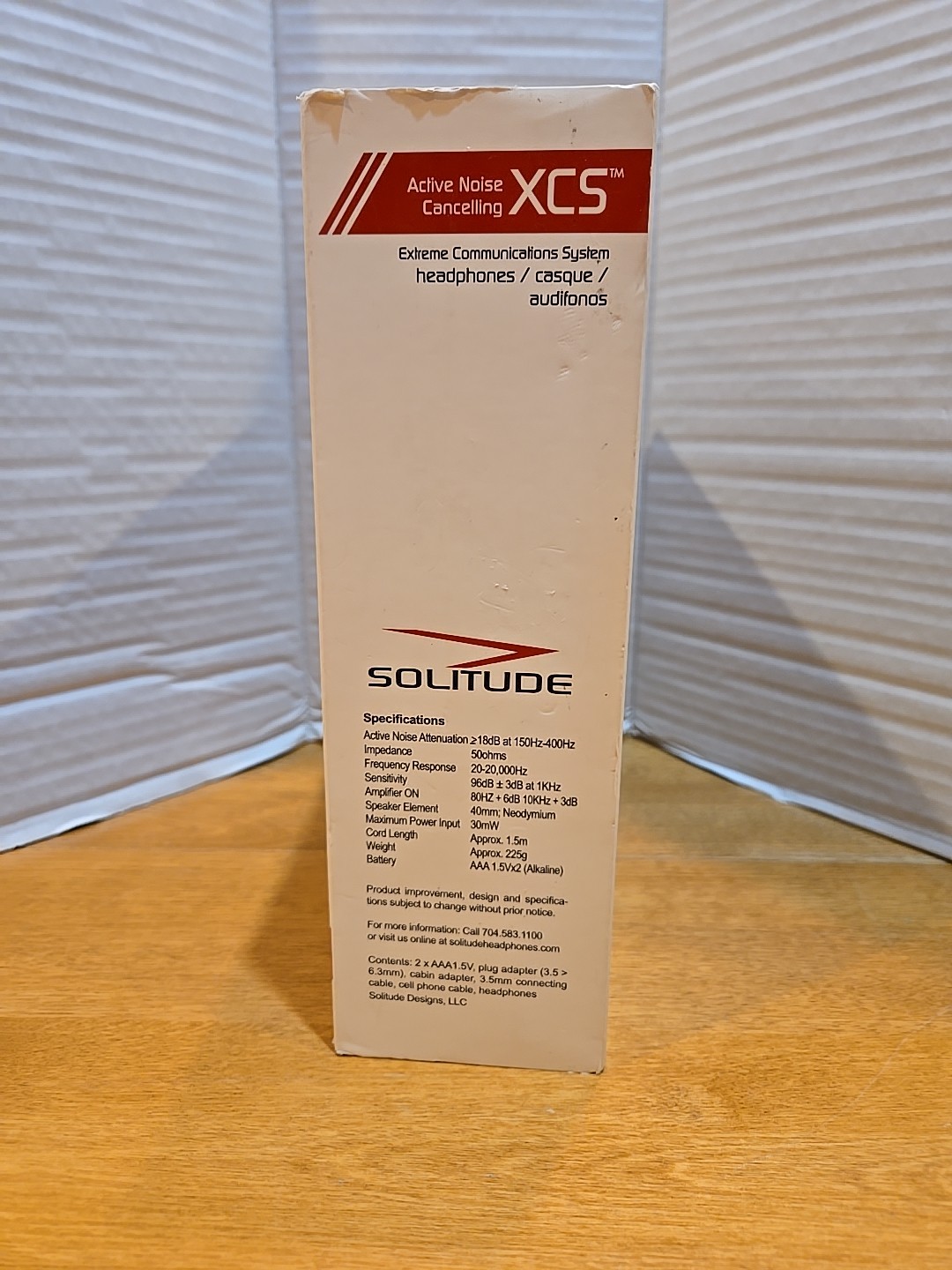 Solitude XCS Noise Cancelling Headphones & Carrying Case New Batteries Tested