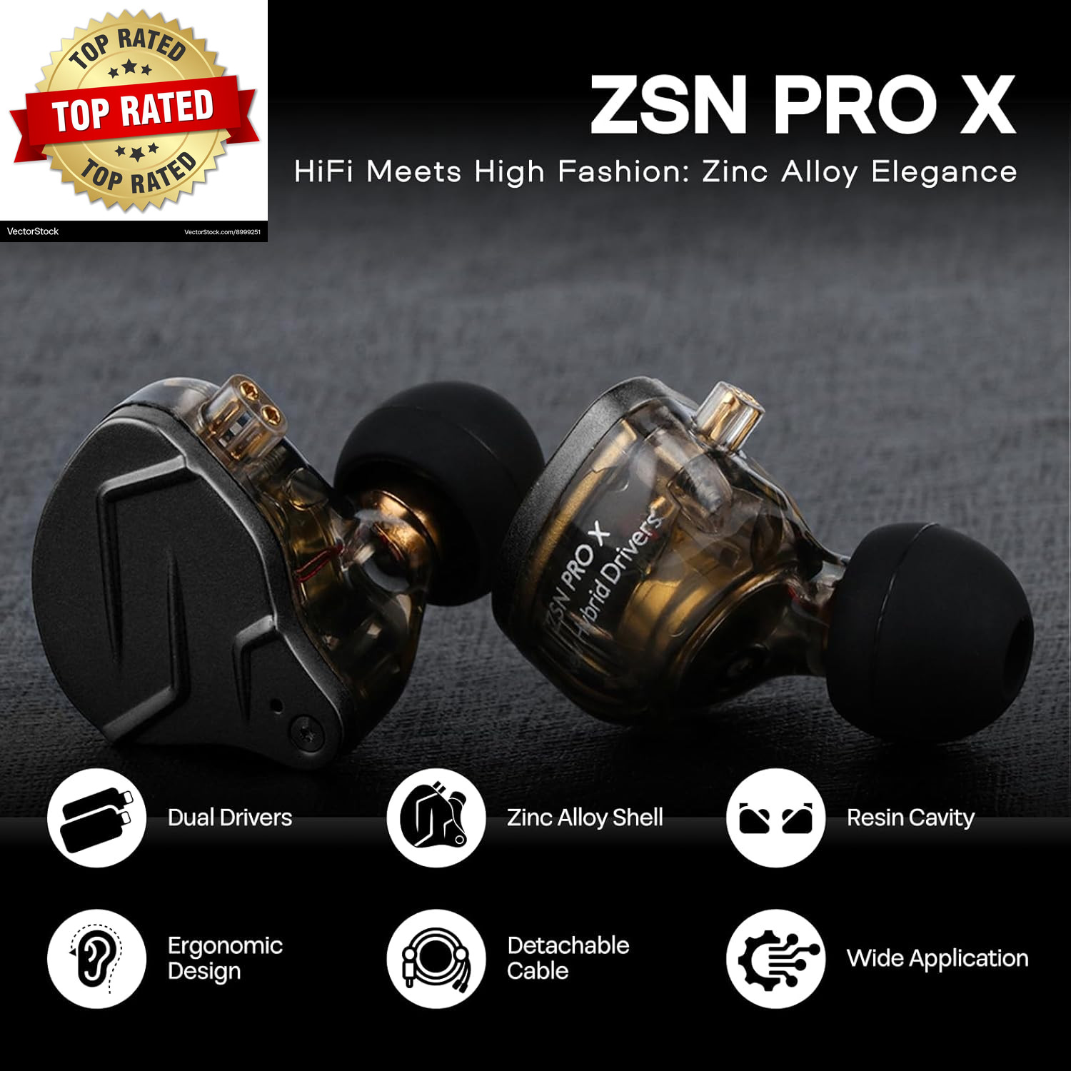 KZ ZSN PRO X Dual Driver 1BA+1DD Hybrid Metal Earphones Hifi In-Ear Monitor