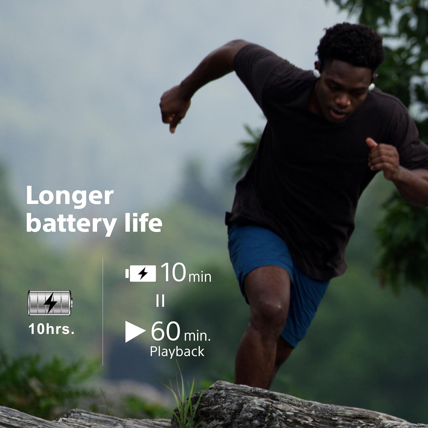 Sony Float Run WI-OE610 Headphones Designed for Running,Cycling, Hiking,Black,