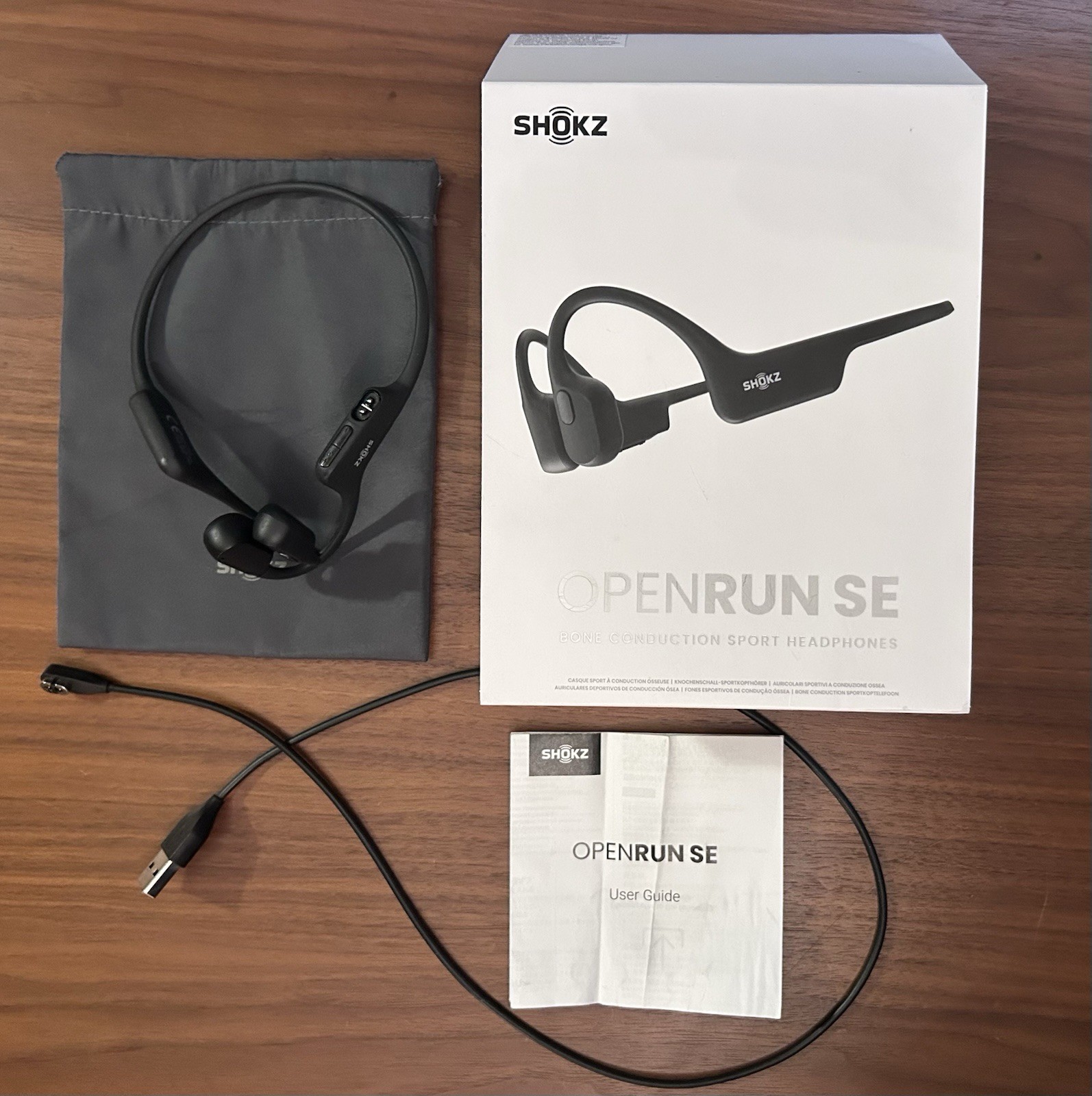 Comet Gray Shokz OpenRun SE Bone Conduction Wireless Bluetooth Headphones S803