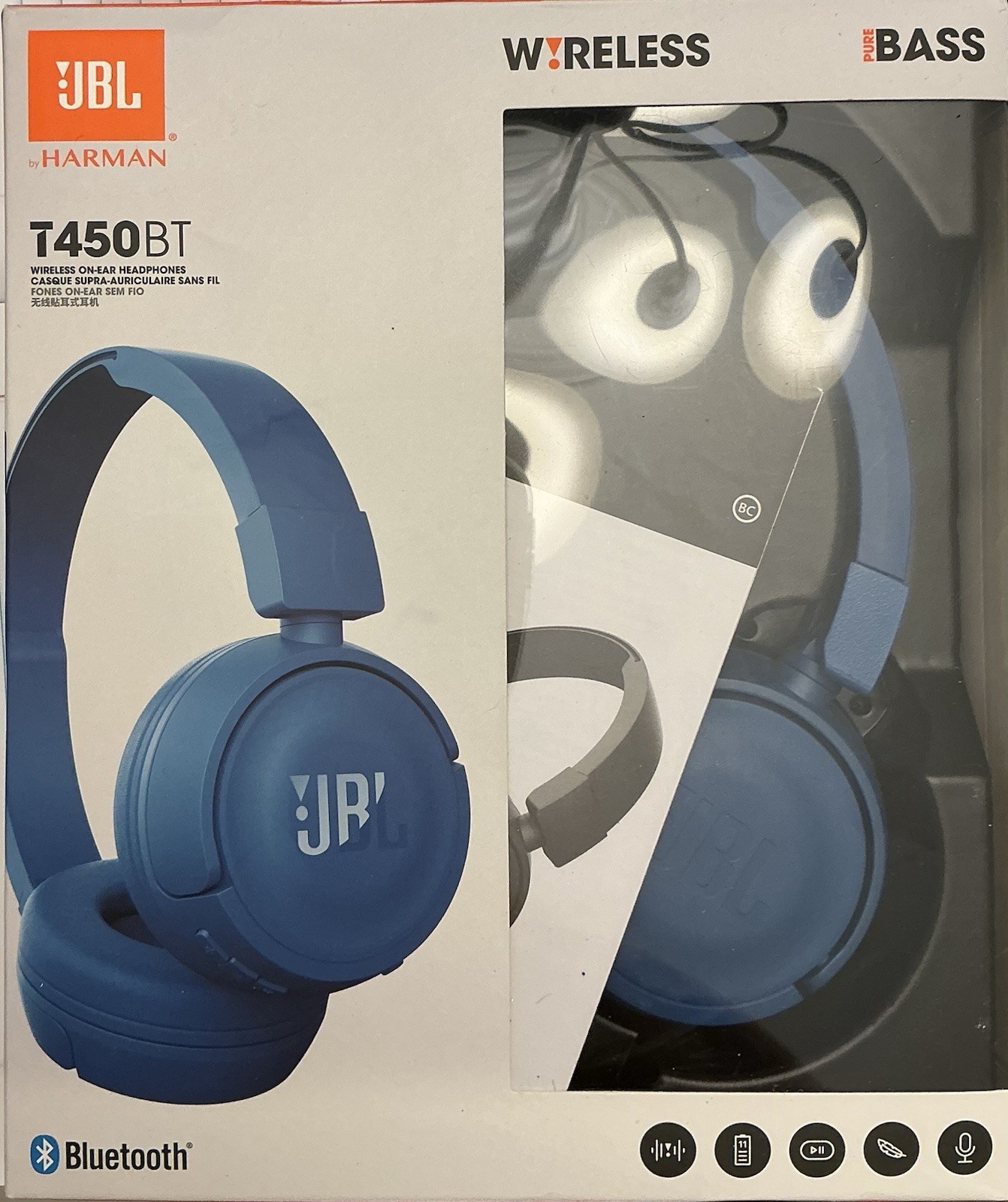 NEW!!! JBL TUNE450BT Headphones Blue open box