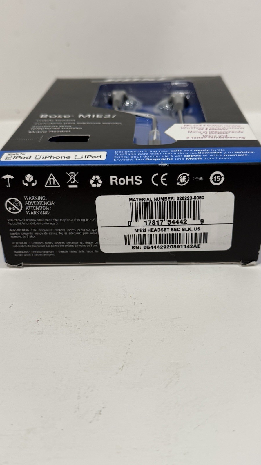 BOSE MIE2i Mobile Headset w/ Inline Mic & Controls for Apple Factory Sealed