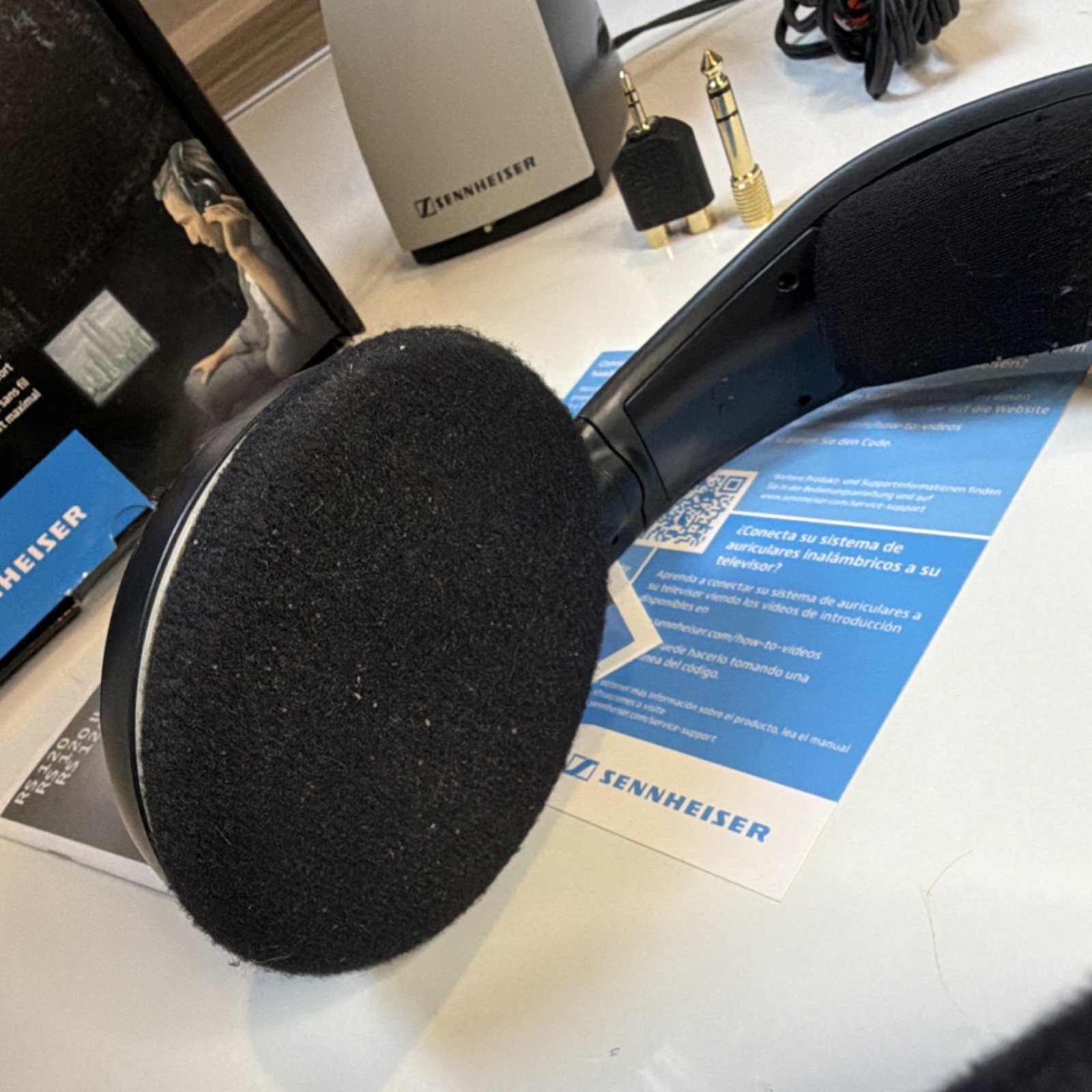 Sennheiser RS120 Wireless Headphones w/ Base Dock Untested Parts/Repair