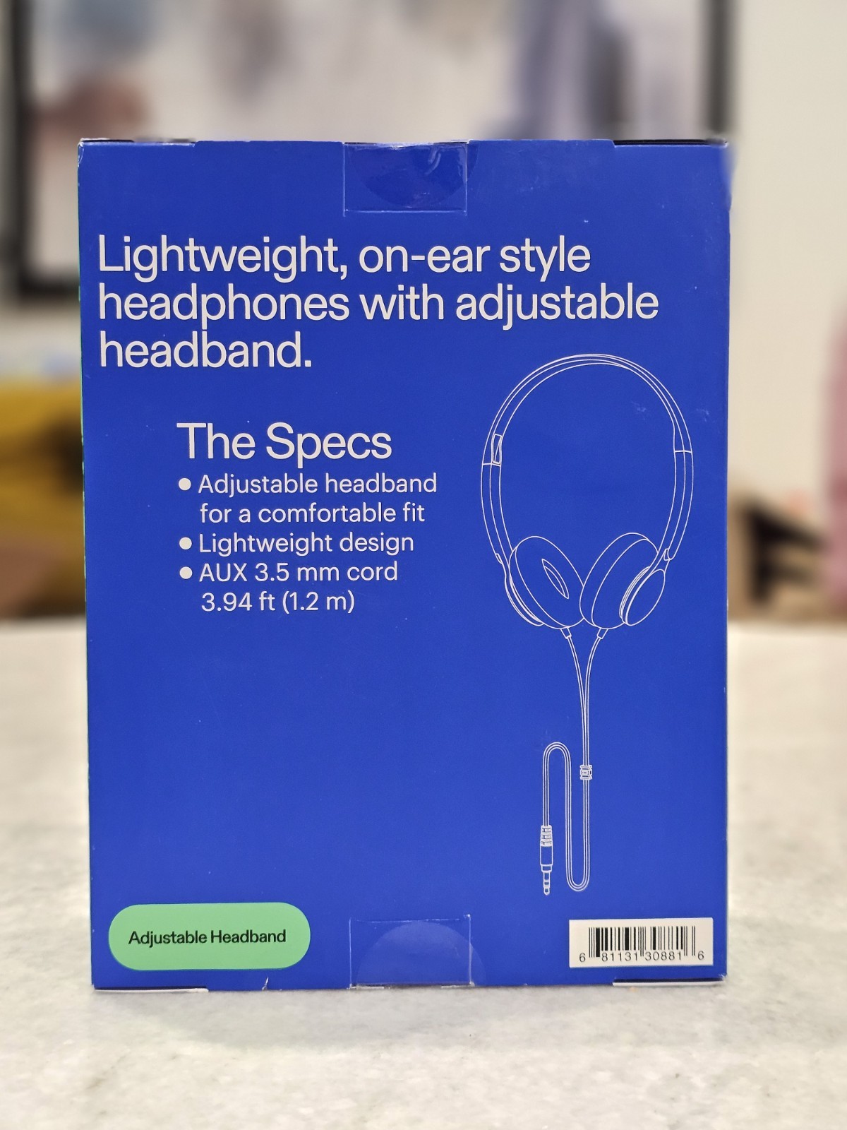 ONN On-Ear Headphones with 3.5mm Jack Adjustable headband *BRAND NEW*
