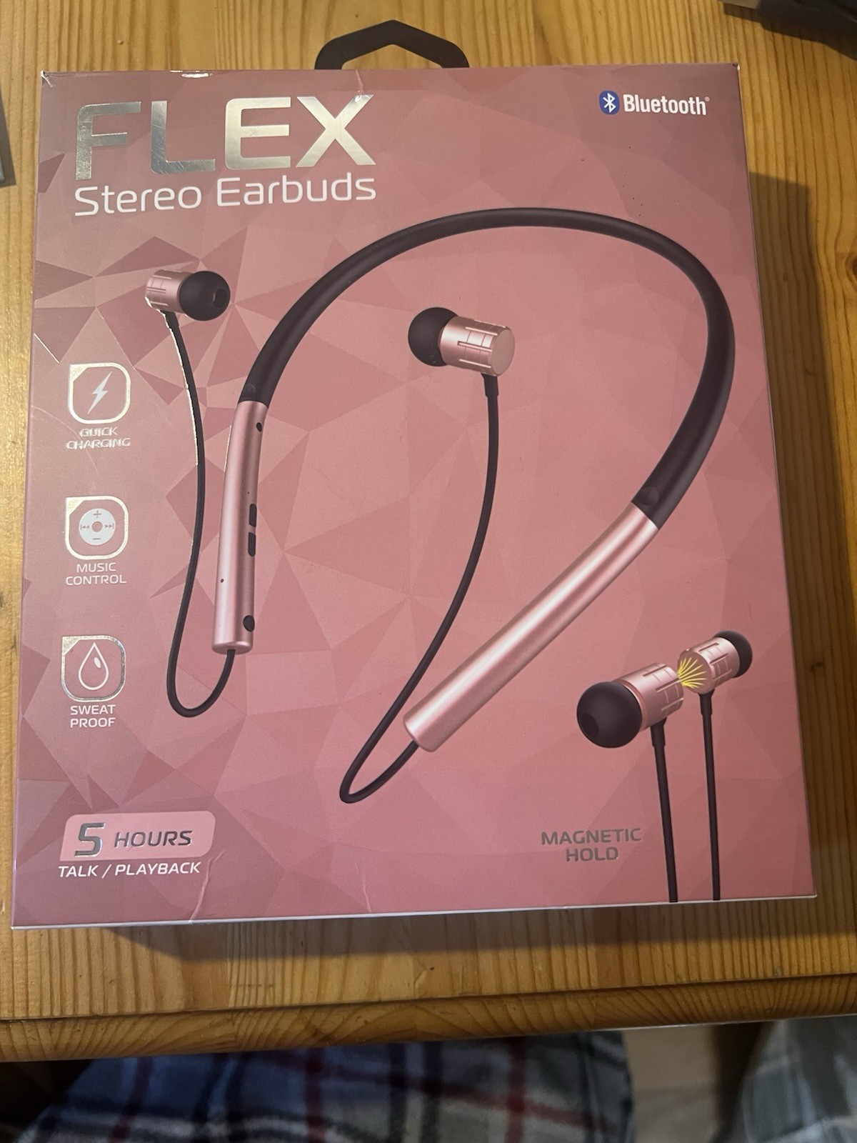 Tzumi Flex Stereo Bluetooth Earbuds Magnetic buds Rose Gold