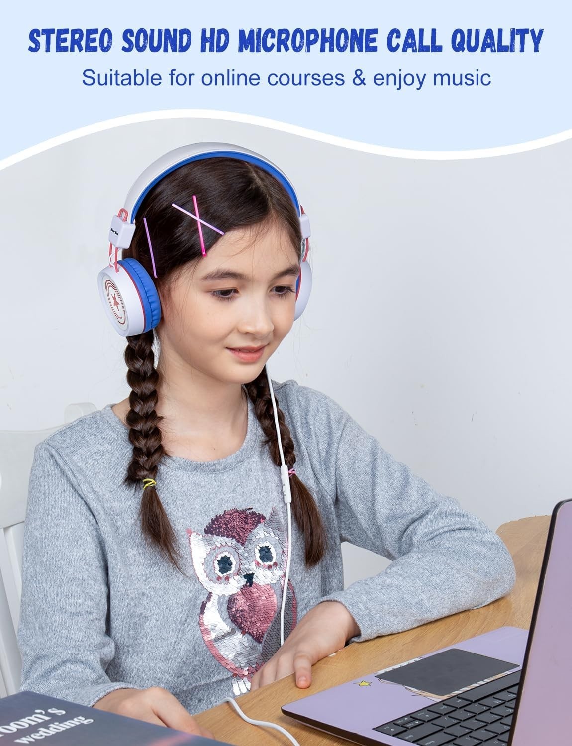 Comfortable Kids Headphones with Sound Isolation & Built-in Mic – Travel Ready