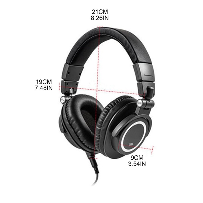 Headphones Wired 90° Rotation 3.5mm/6.35mm Plug Ear Phones Gaming Headset