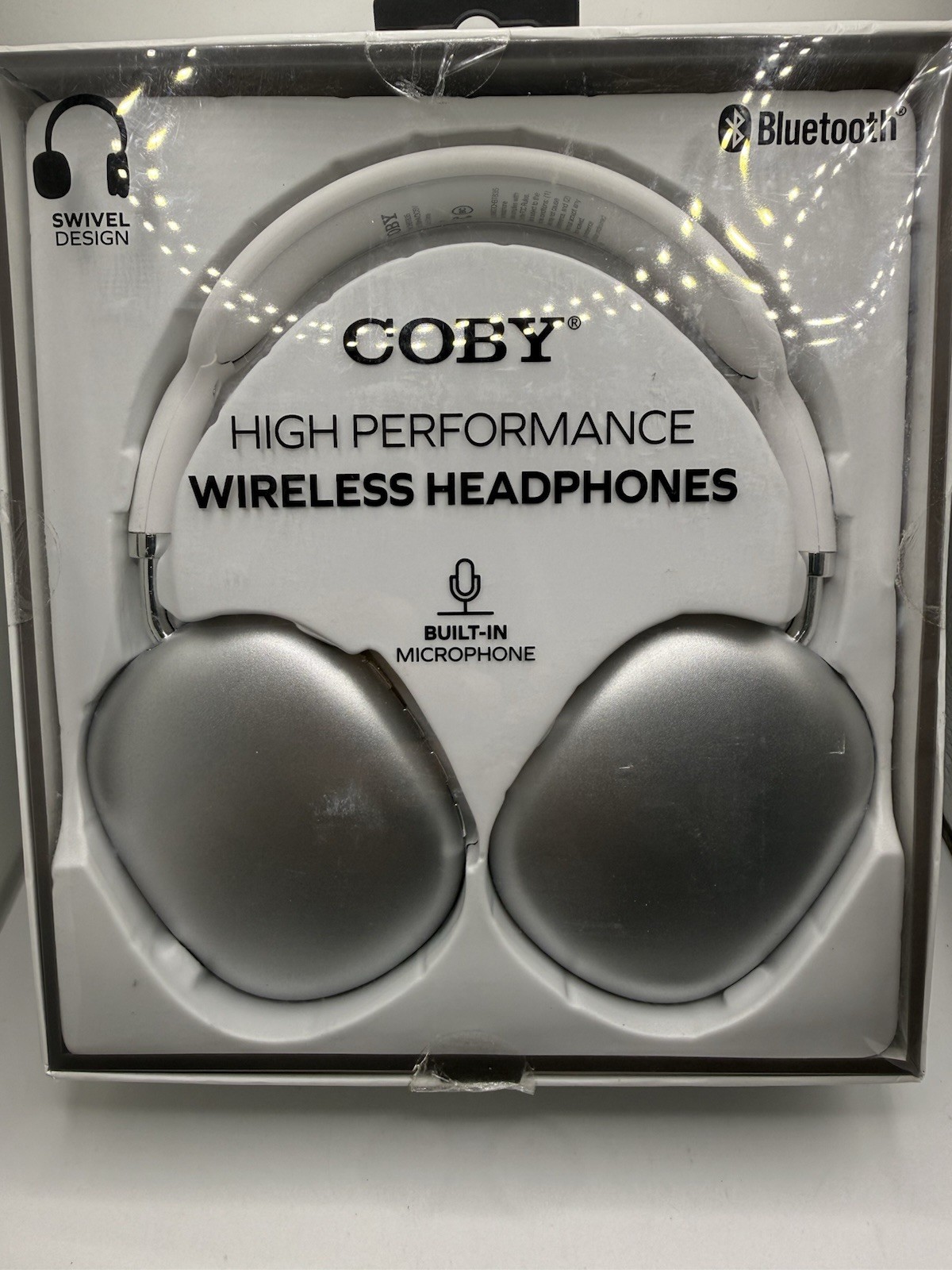 Coby High Performance Wireless Headphones & Ear Buds – New In Box – Silver