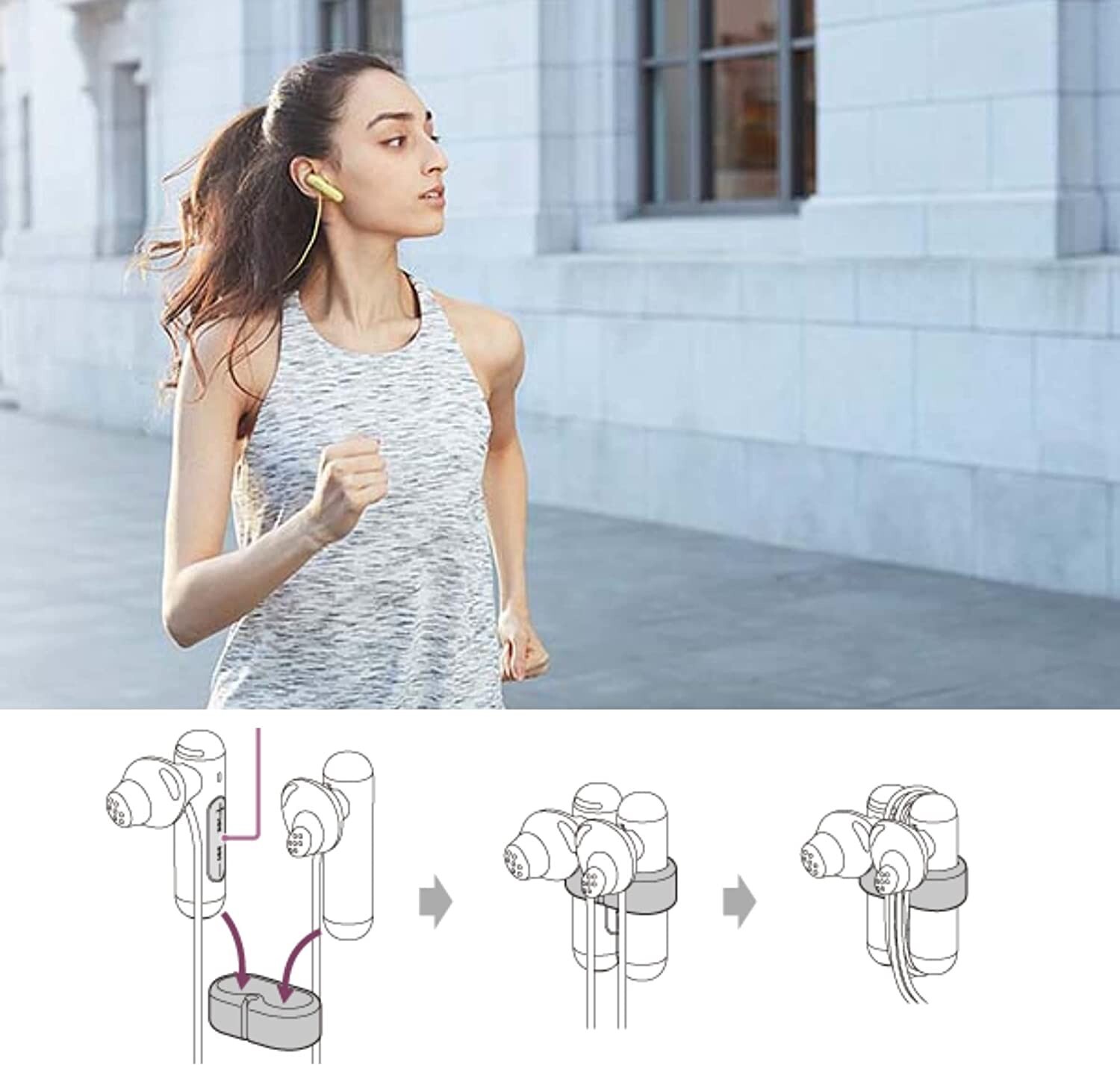 Sony Extra Bass Bluetooth Headphones. Wireless Sports Earbuds with Mic. WISP500