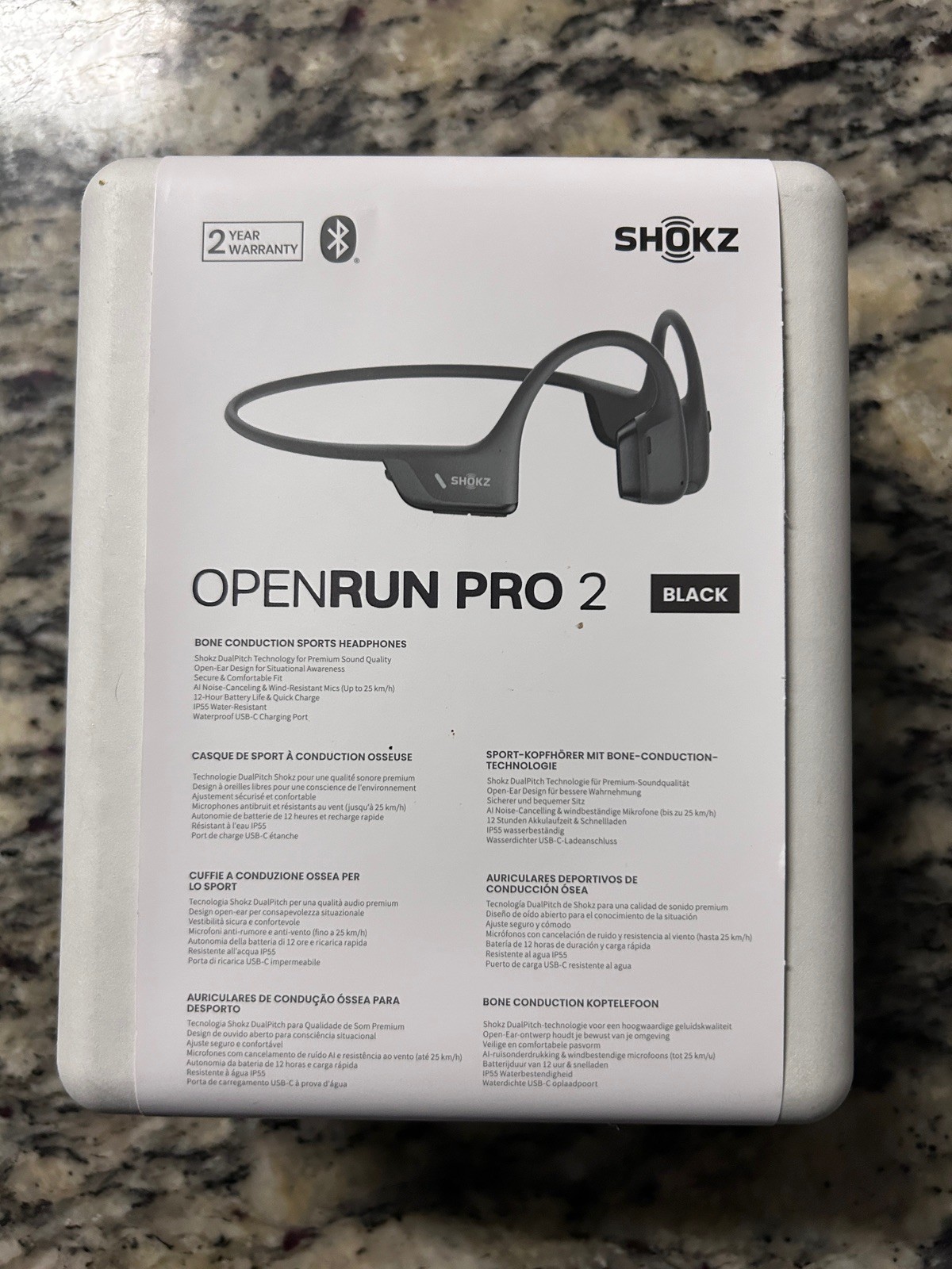 Shokz OpenRun Pro 2 Bone Conduction Open-Ear Sport Headphones Black S820 RDY2SHP
