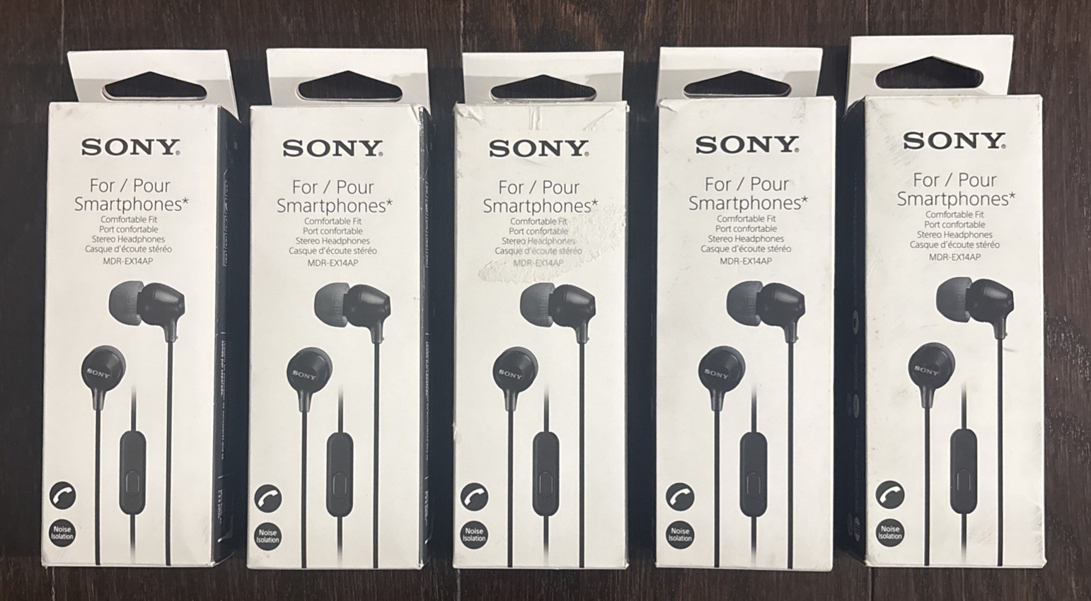Sony MDR-EX14 AP Stereo Headset Earbuds Headphones MDREX14AP lot of 5