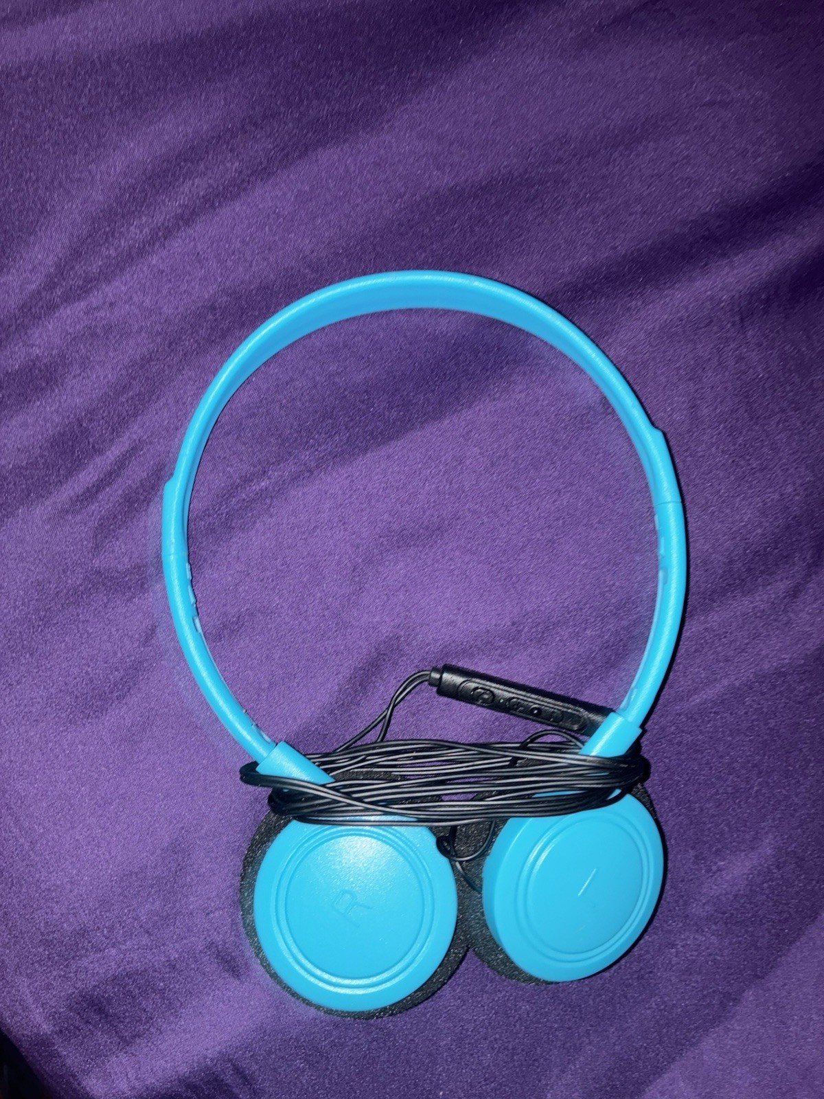 Blue/Black On-Ear Wired Headphones 3.5mm Jack, Adjustable Headband, Double