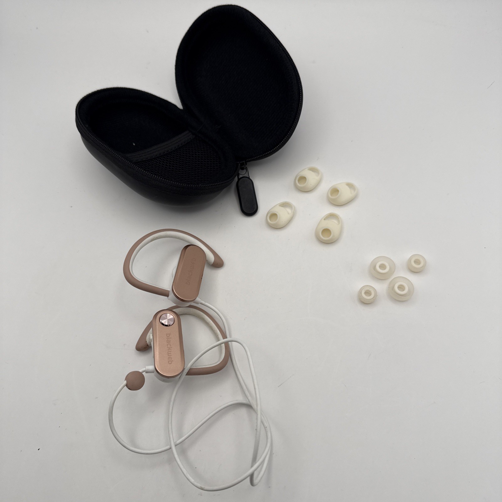 BLACKWEB Wireless Sports Ear-Hook IPX4 Water-Resistant Headphones (Rose Gold)