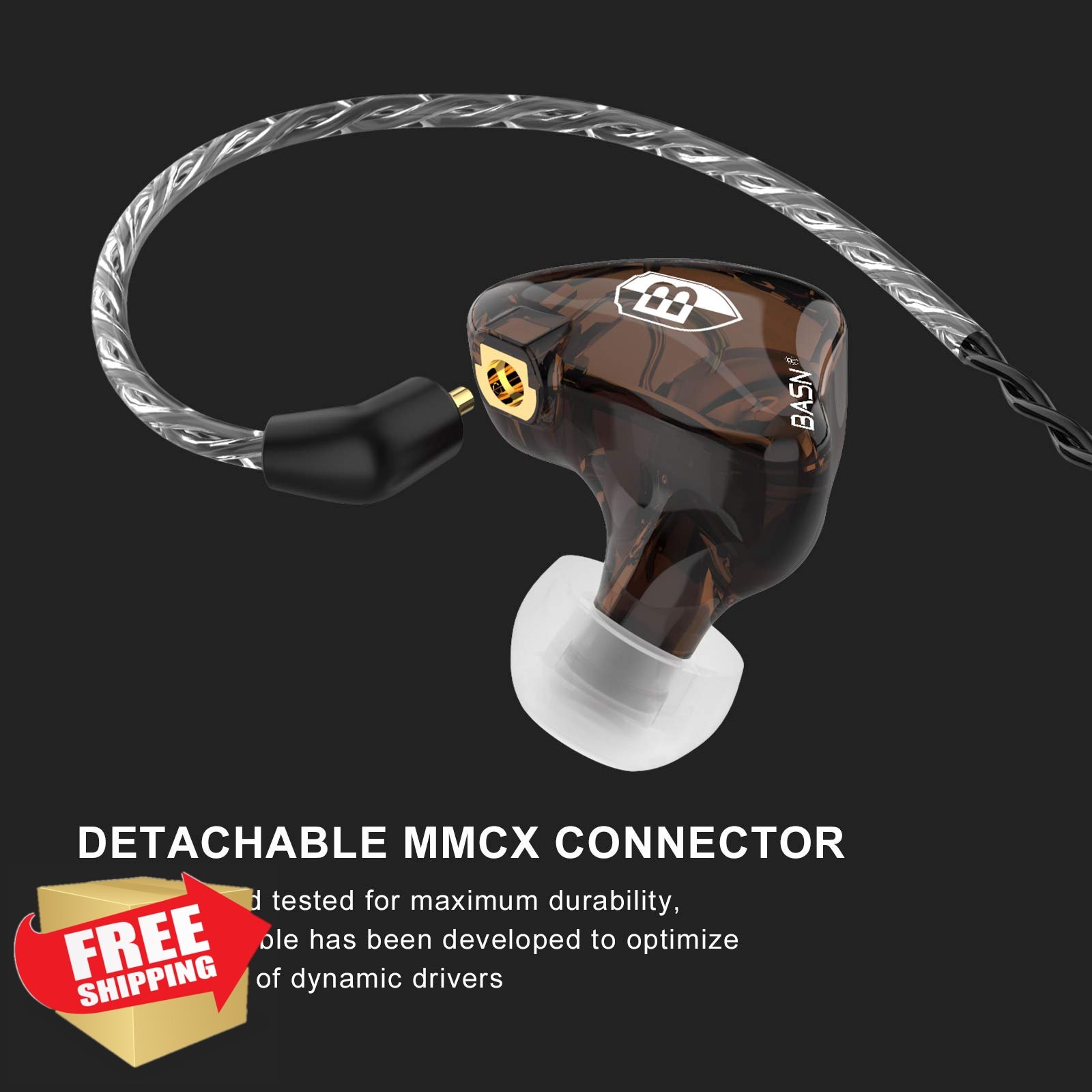 BASN Bsinger PRO In-Ear Monitors Dual Drivers MMCX Cables Brown