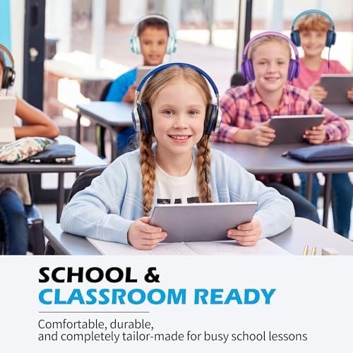 AILIHEN C8 Kids Wired Headphones with Microphone for School, On Ear Headsets …