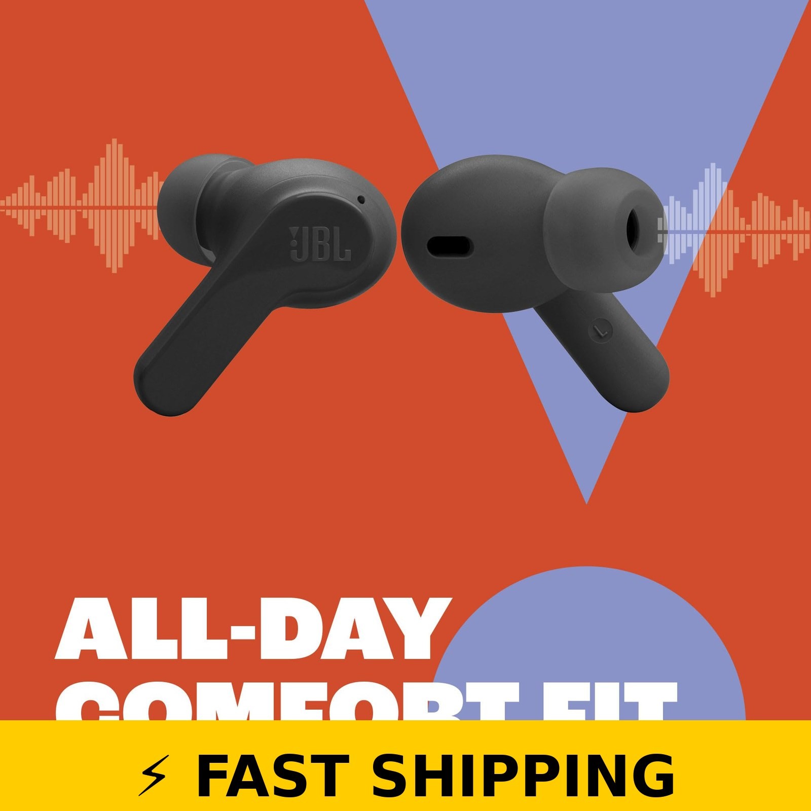 JBL Vibe Beam – True Wireless Earbuds, Deep Bass, Black