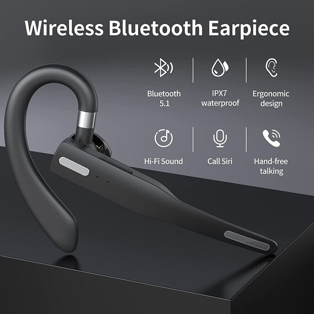 Trucker Wireless Bluetooth 5.1 Earbuds Headset Dual Mic Earphone Noise Cancel US