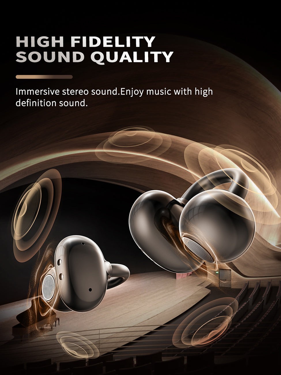 300mAh BT 6.0 Type-C Clear sound long battery life wireless earbuds True…