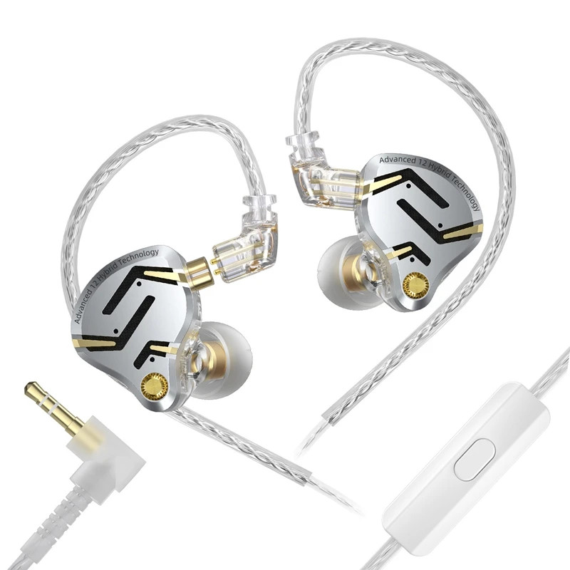 KZ ZS12 PRO 2 Hybrid IEM Earphones 1DD+5BA Drivers Detachable 3.5mm/USB-C