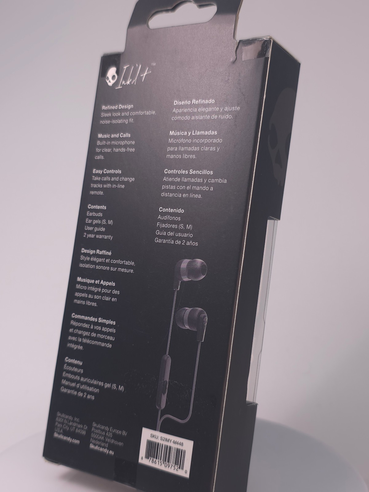 Skullcandy Ink’d+ Plus Wired Earbuds with Mic Earphones 3.5mm Black – NEW