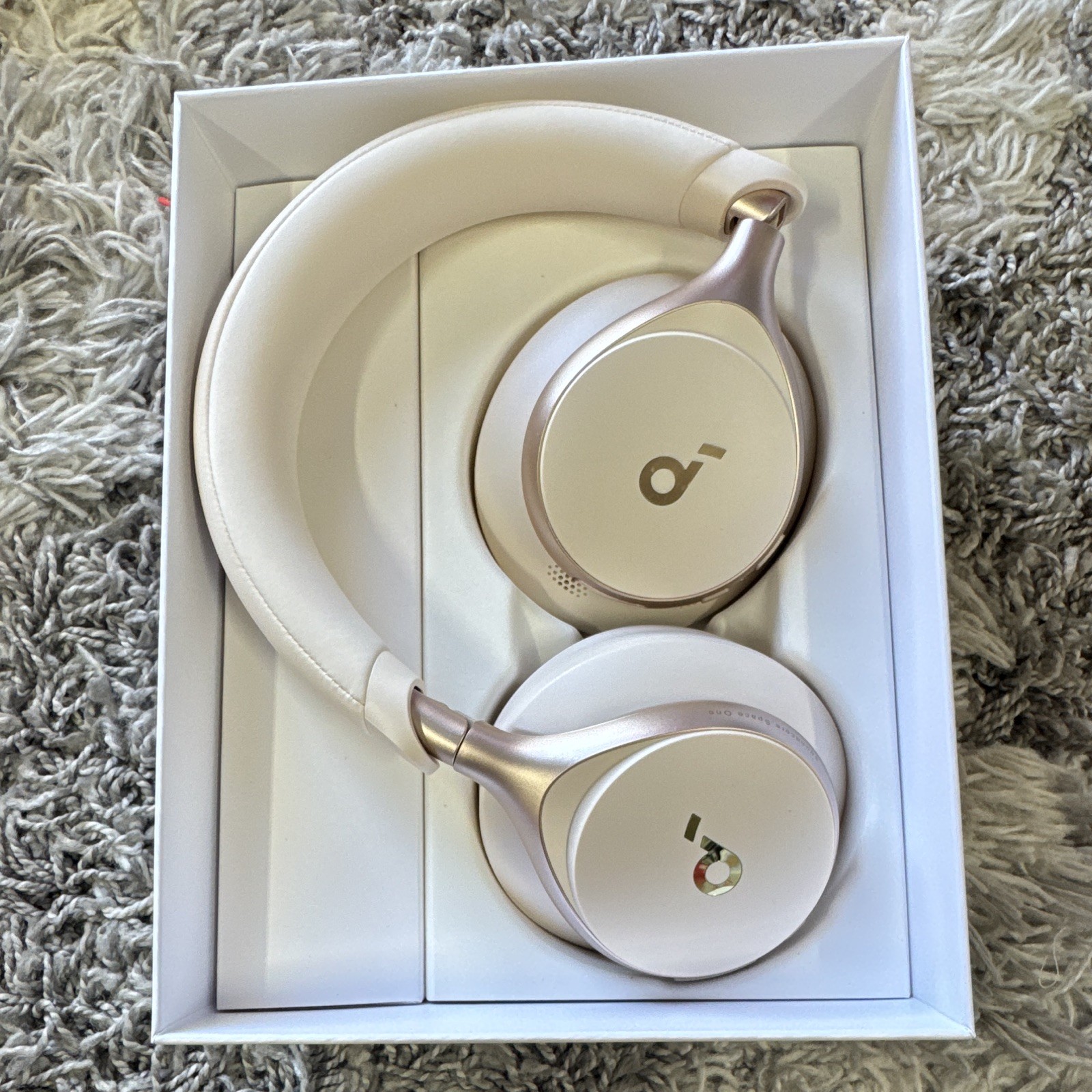 soundcore Space One Wireless Bluetooth ANC Over-Ear Headphones Beige Open Box