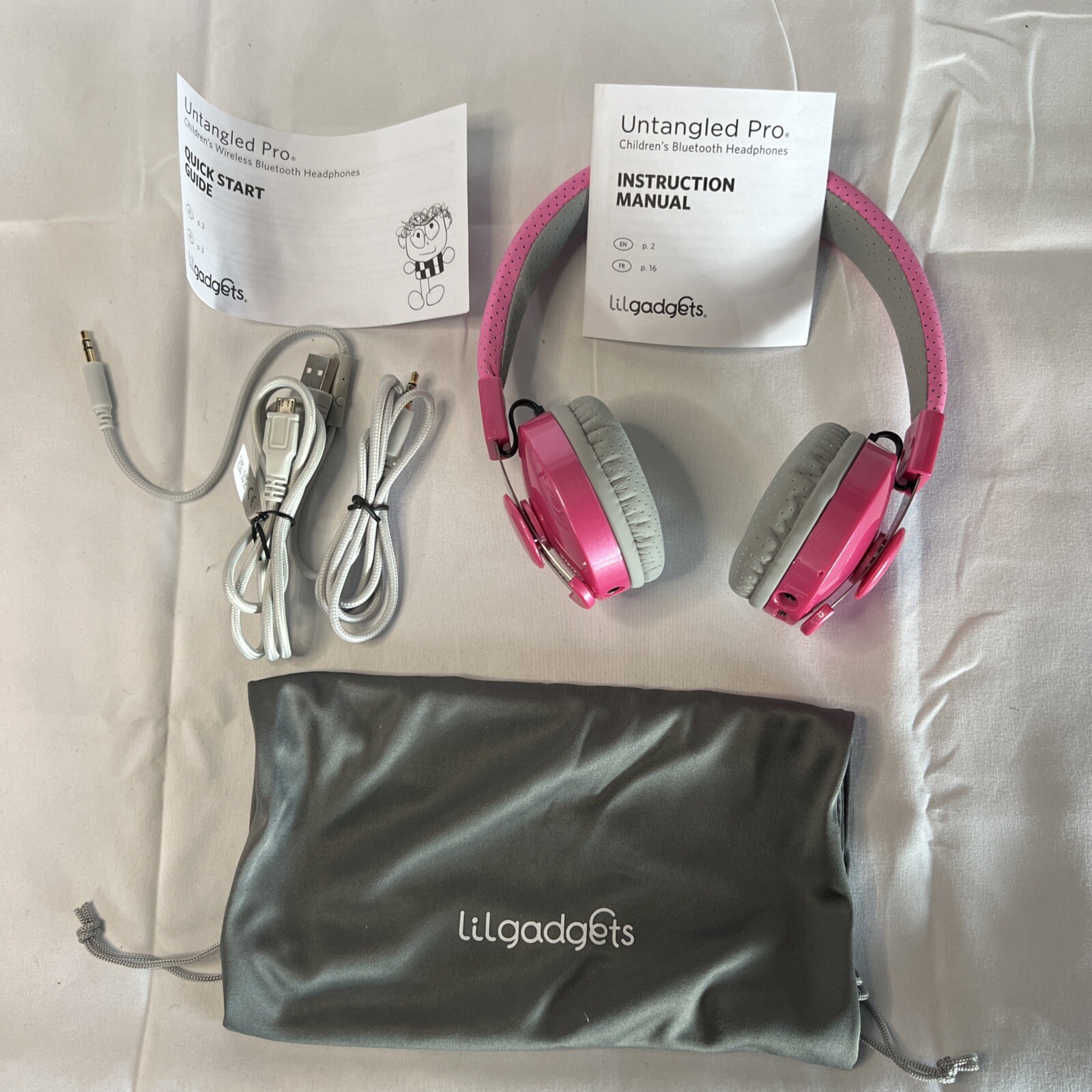 LilGadgets Connect+ PRO Kids Headphones with Microphone, Girl Power